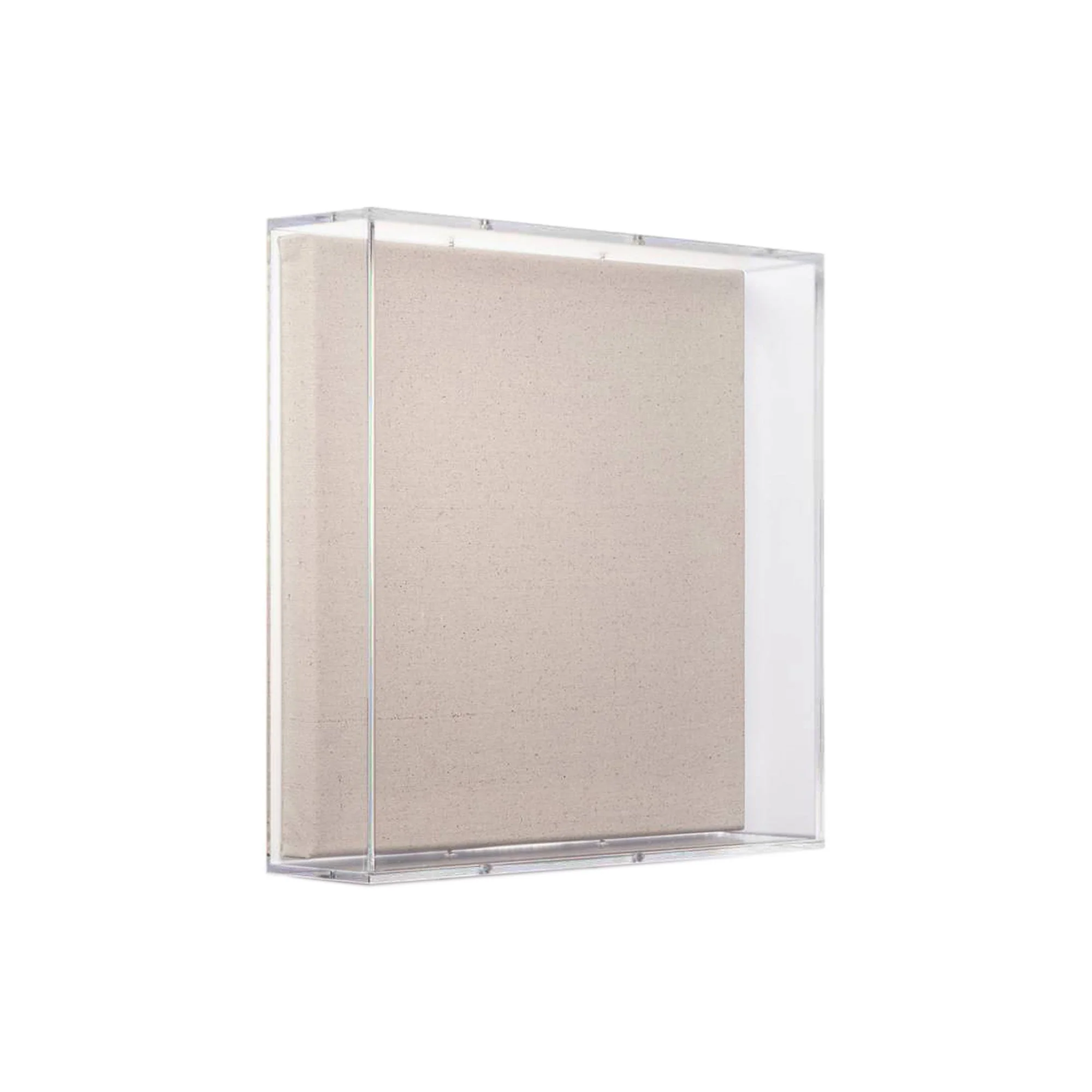 20" x 20" x 3" Modern Acrylic Shadowbox with Linen Canvas - UV Grade