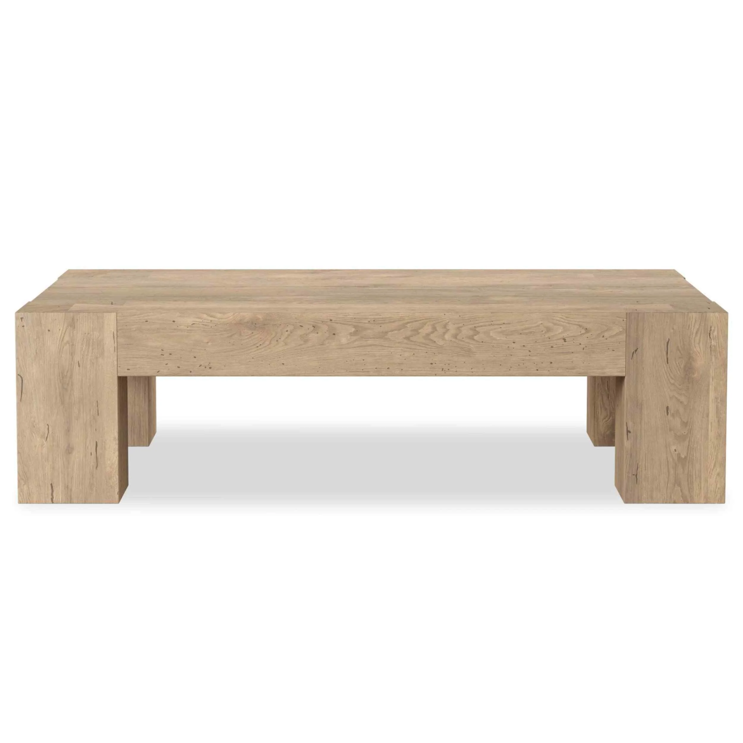 Abaso Rectangular Coffee Table, Whitewash Rustic by Four Hands - Image 2