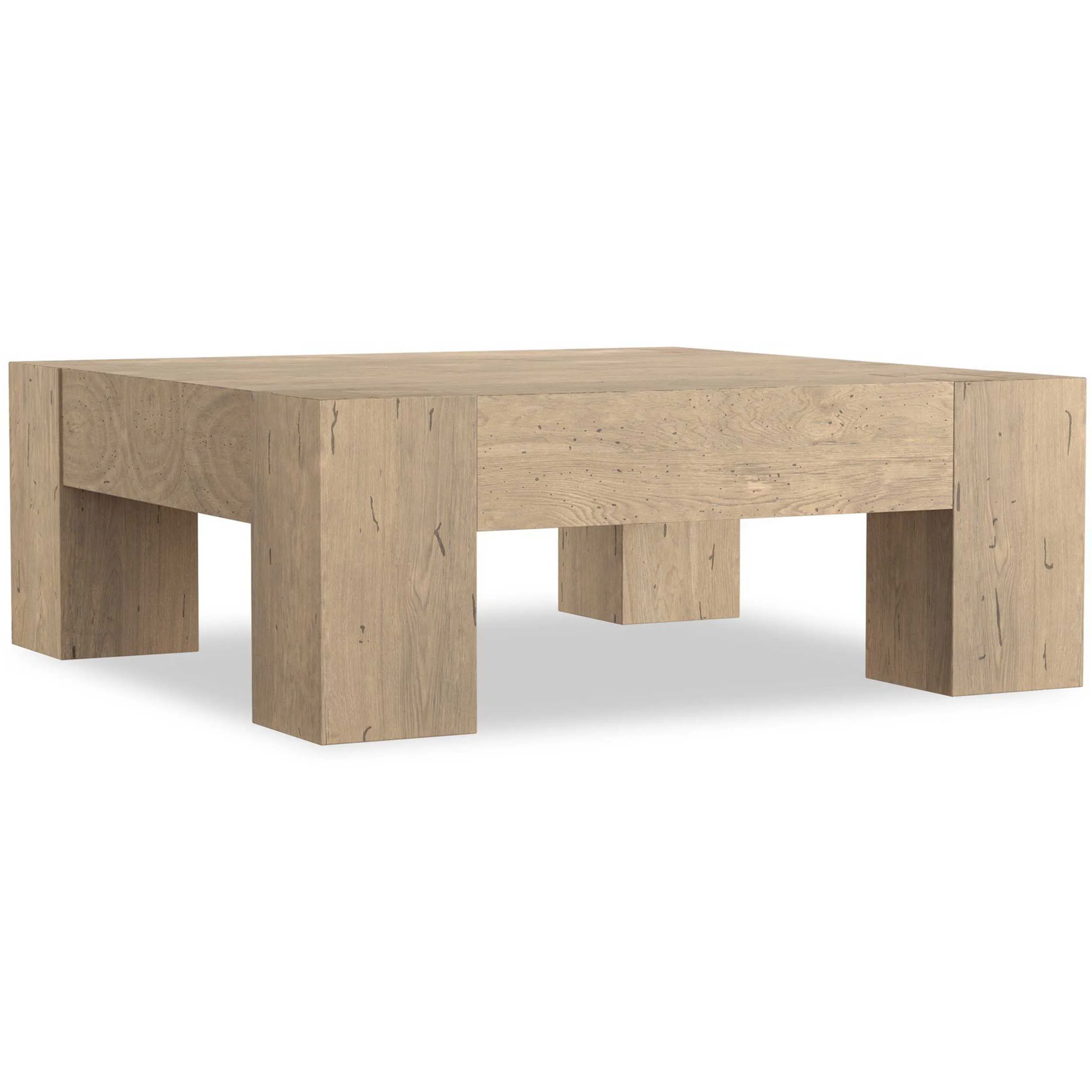 Abaso Square Coffee Table, Whitewash by Four Hands