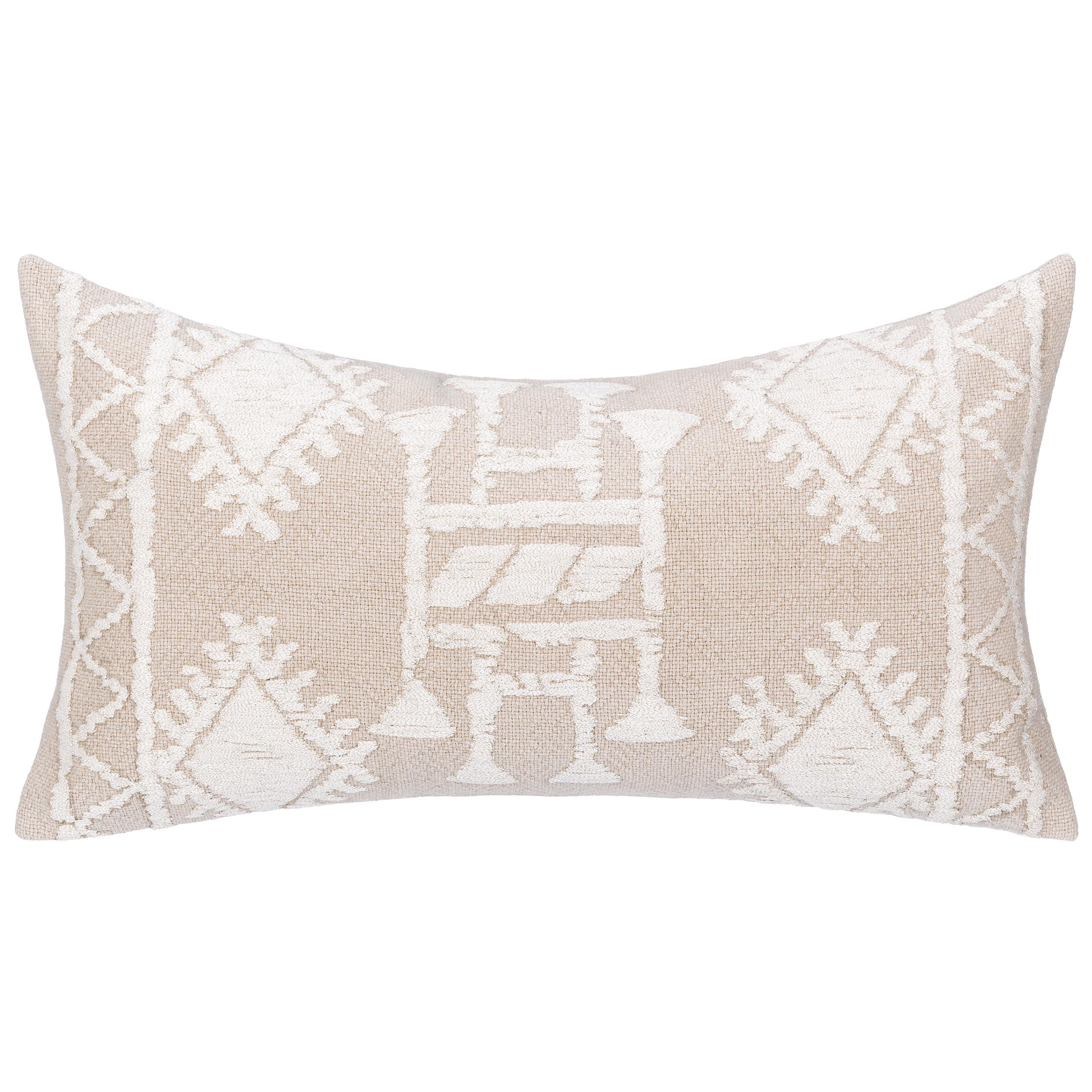Abbey Lumbar Pillow, Mocha Cream/Ivory