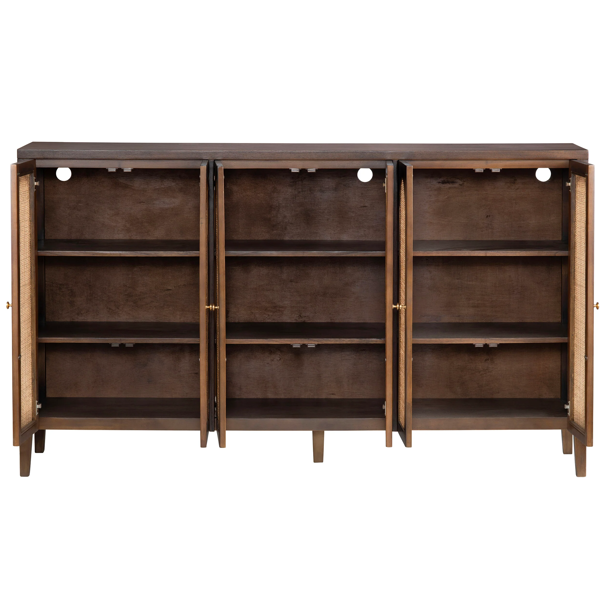 Acadian 6 Door Cabinet, Brown - Image 3