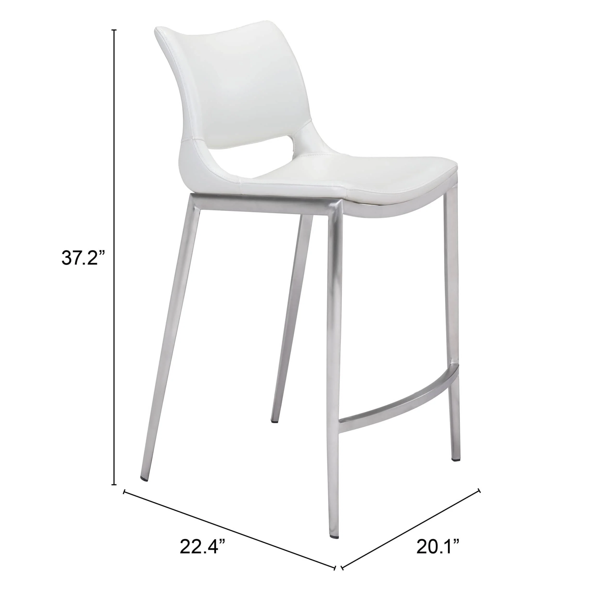 Ace Counter Stool, White, Set of 2 - Image 7