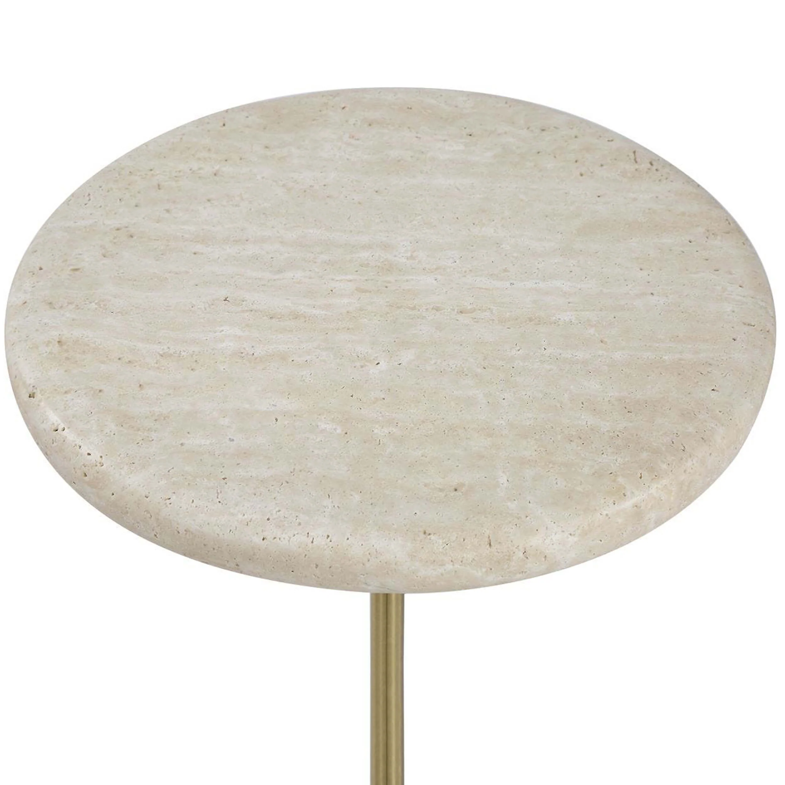 Adames Drink Table, Travertine - Image 2