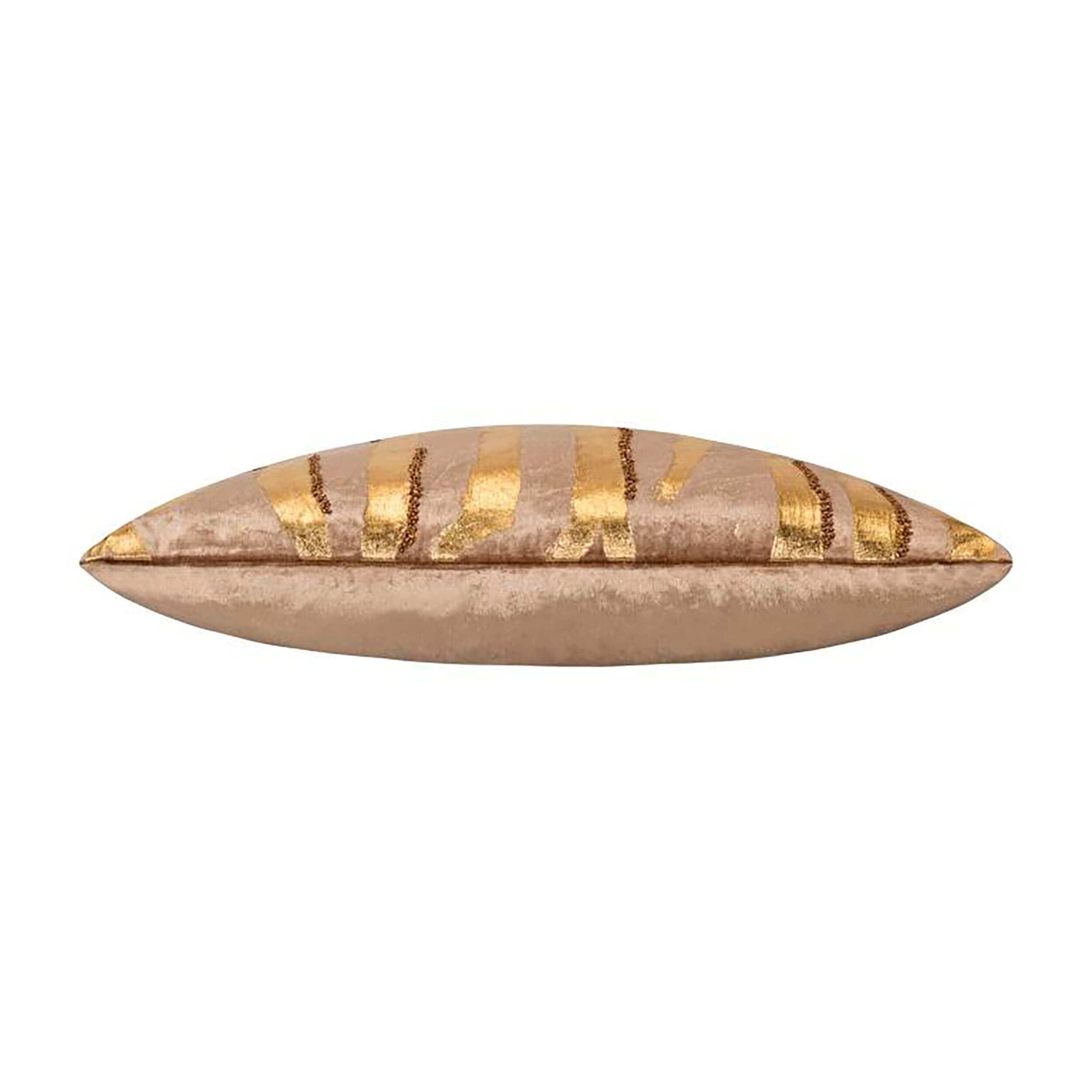 Adele Lumbar Pillow, Stone/Gold - Image 2