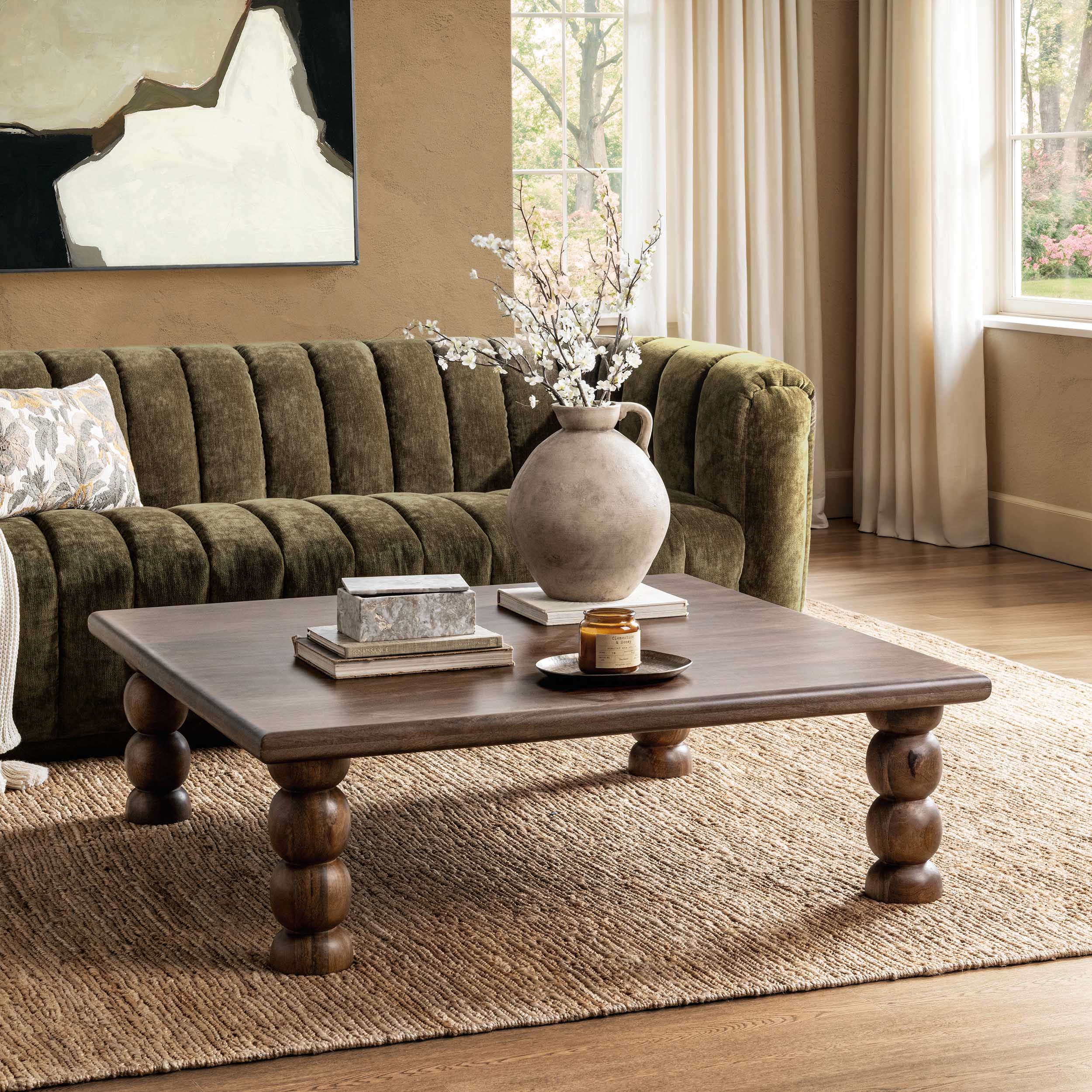 Adir Square Coffee Table, Tundra Brown - Image 4