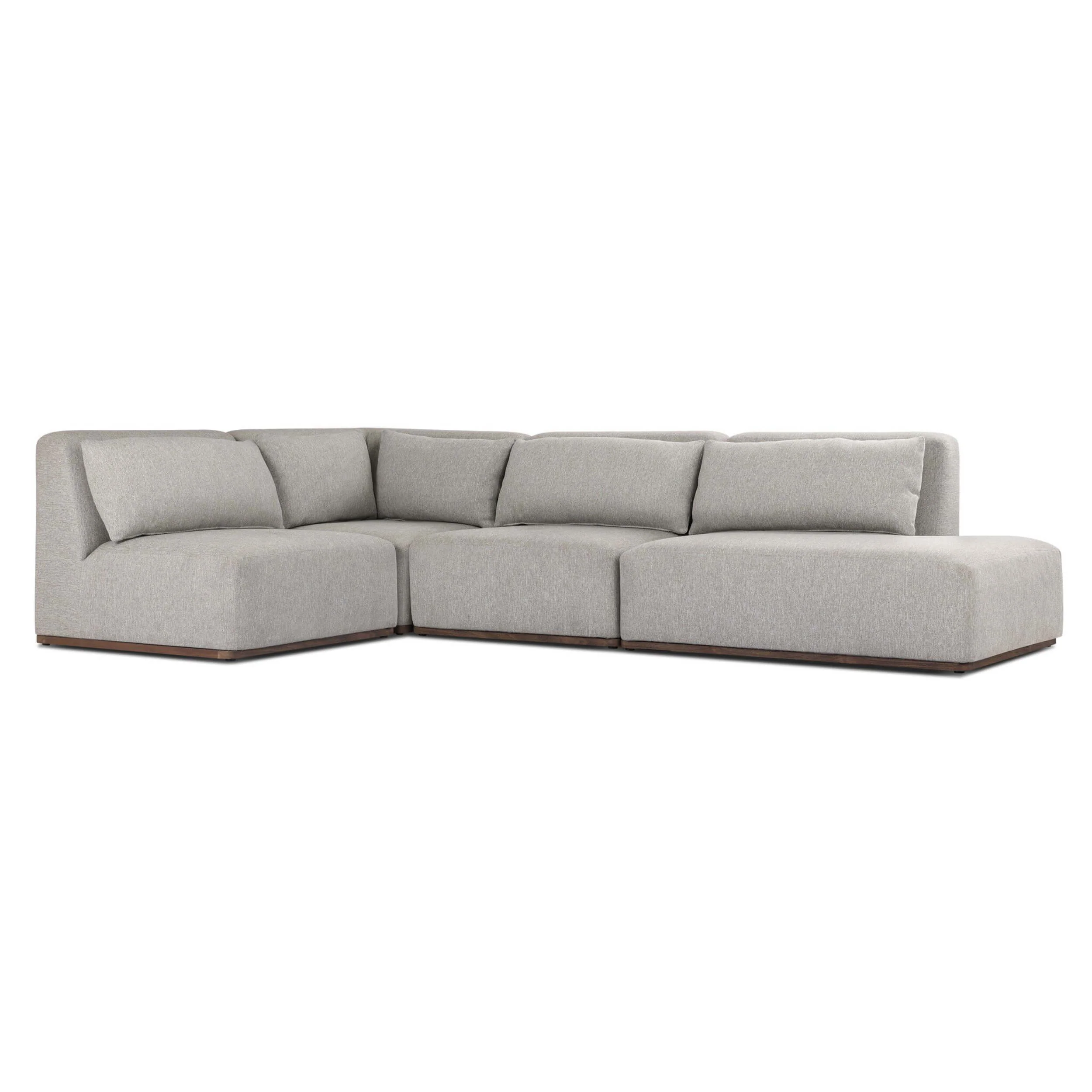 Adler Outdoor 4 Piece Sectional, Concha Fog by Four Hands