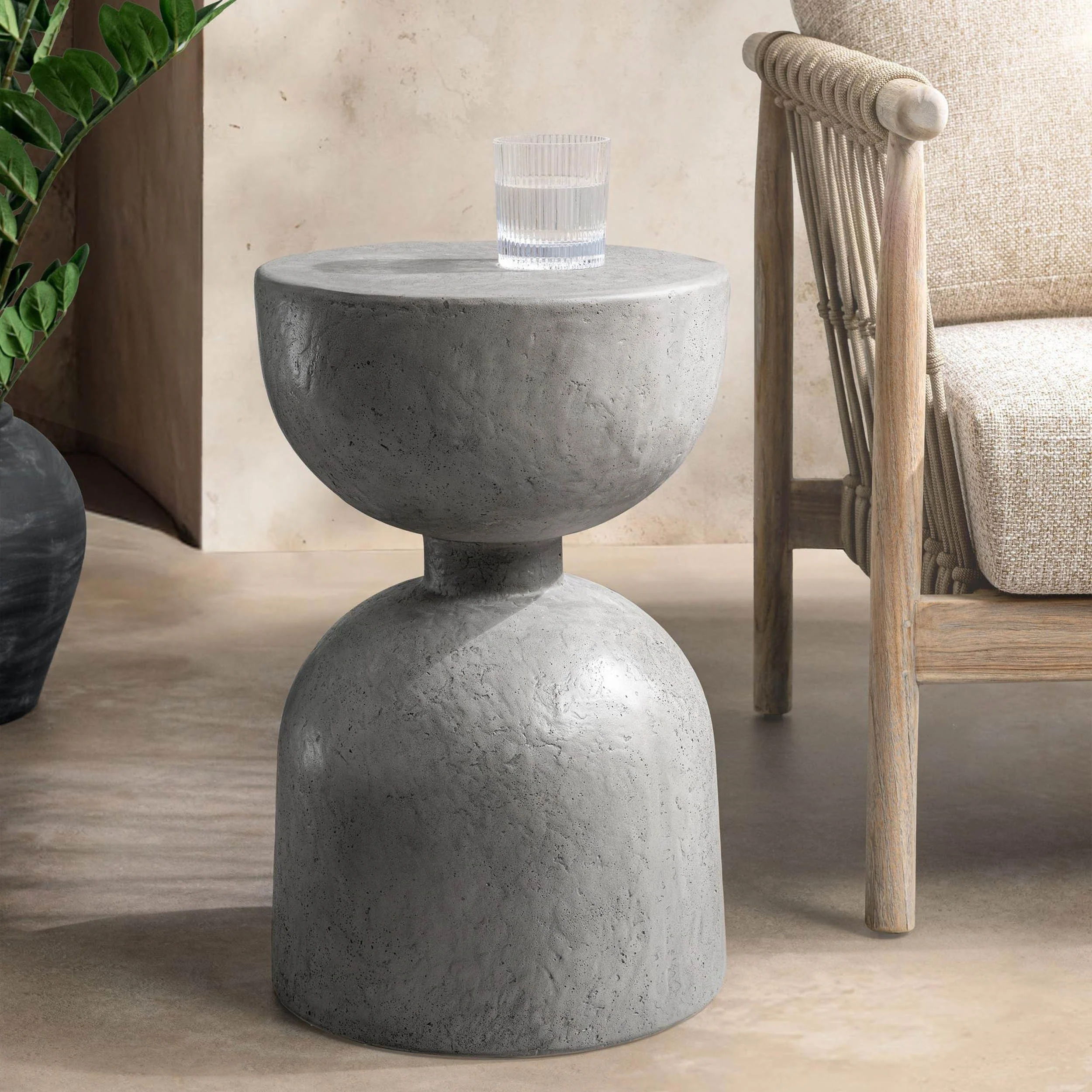 Adna Outdoor Accent Table, Dark Gray - Image 5