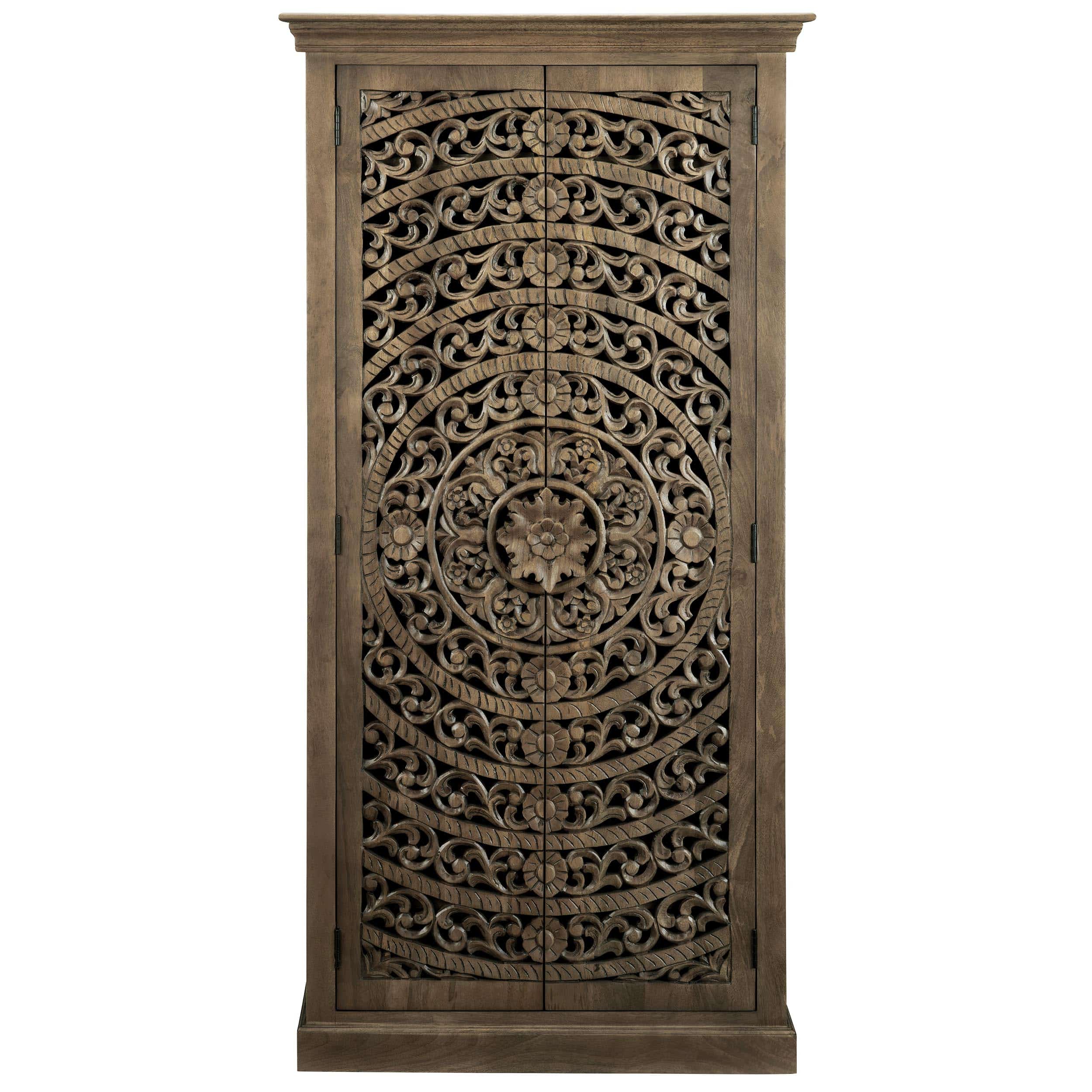 Adriana Tall Cabinet, Brown - Image 2