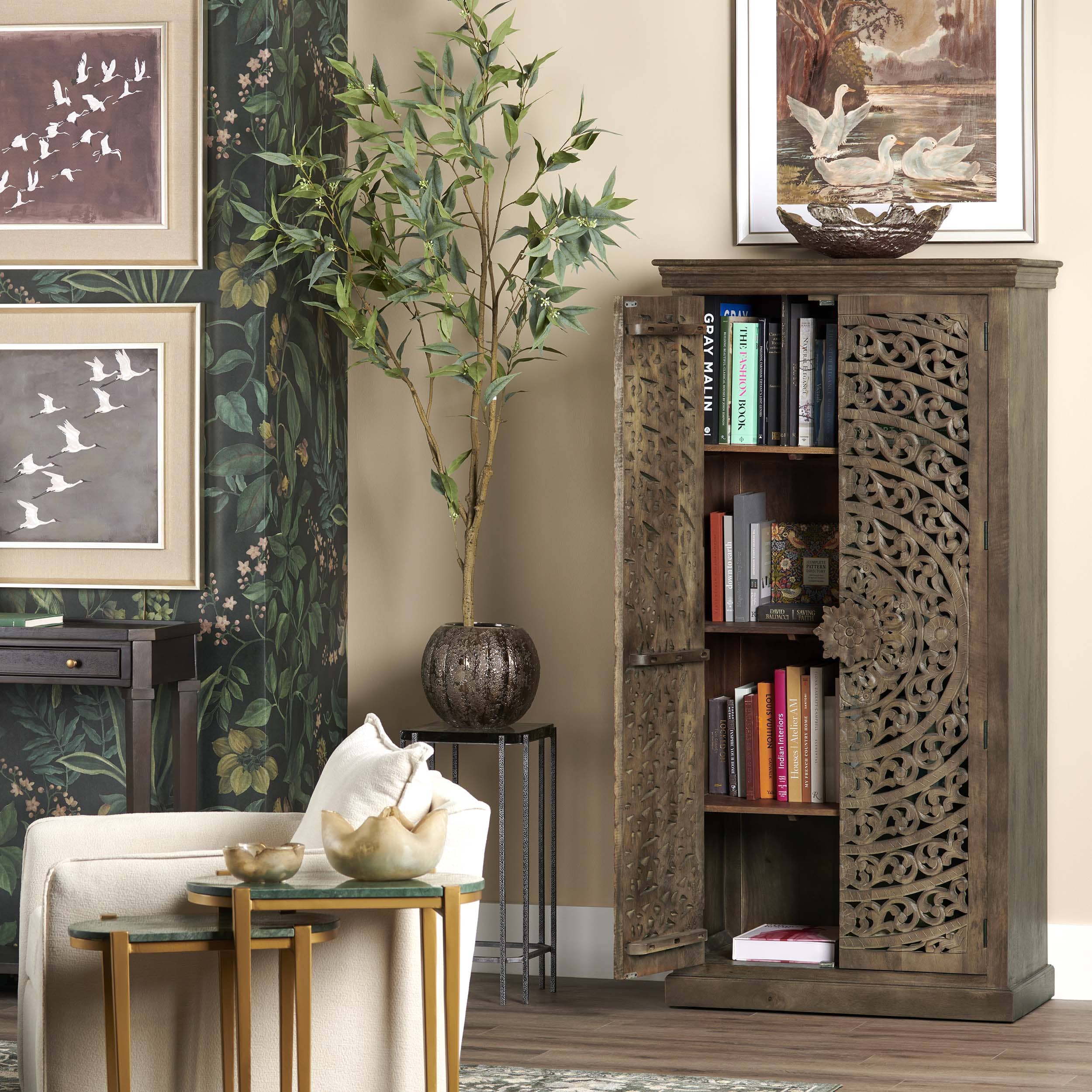Adriana Tall Cabinet, Brown - Image 6