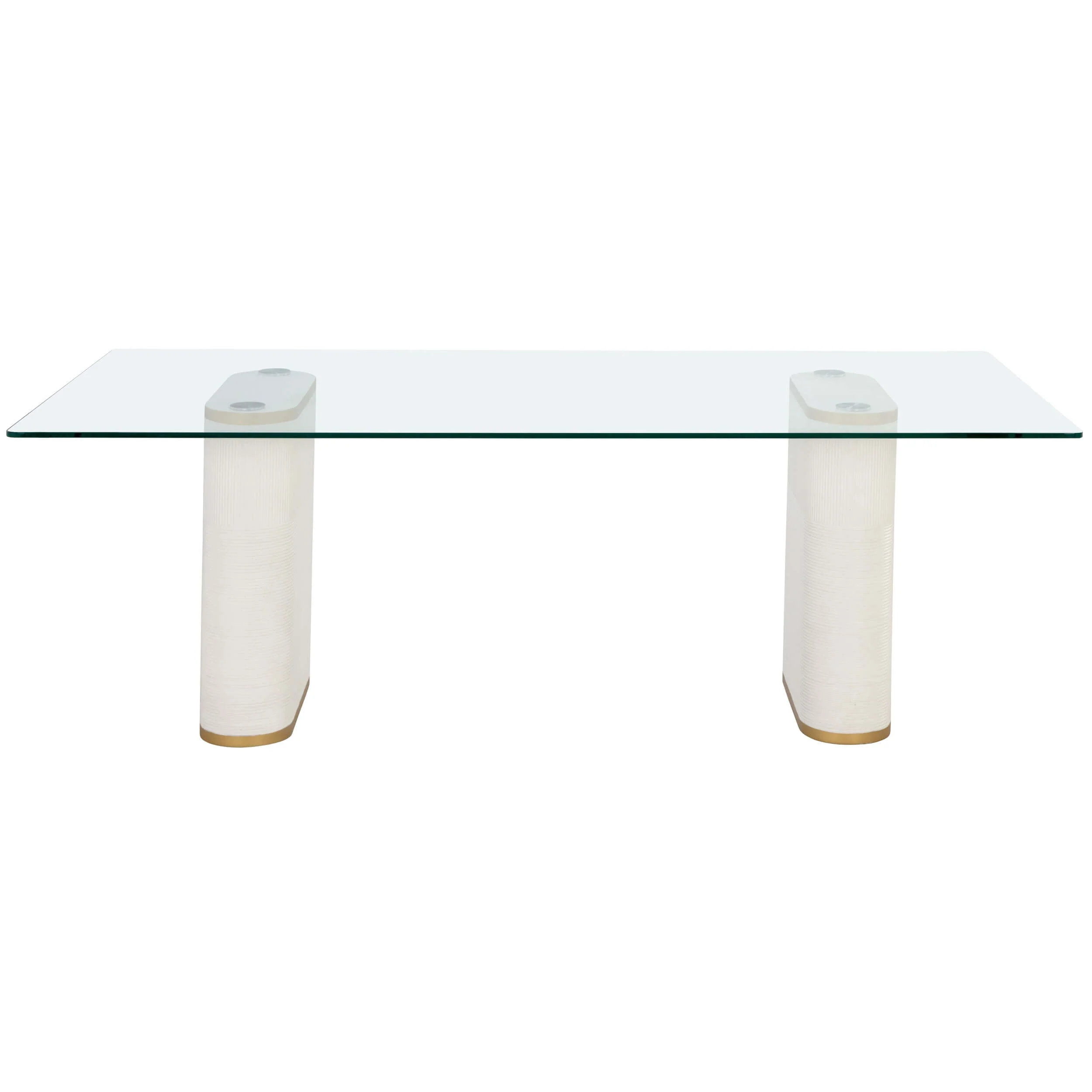 Aemond Rectangular Glass Top Dining Table, White - Image 2