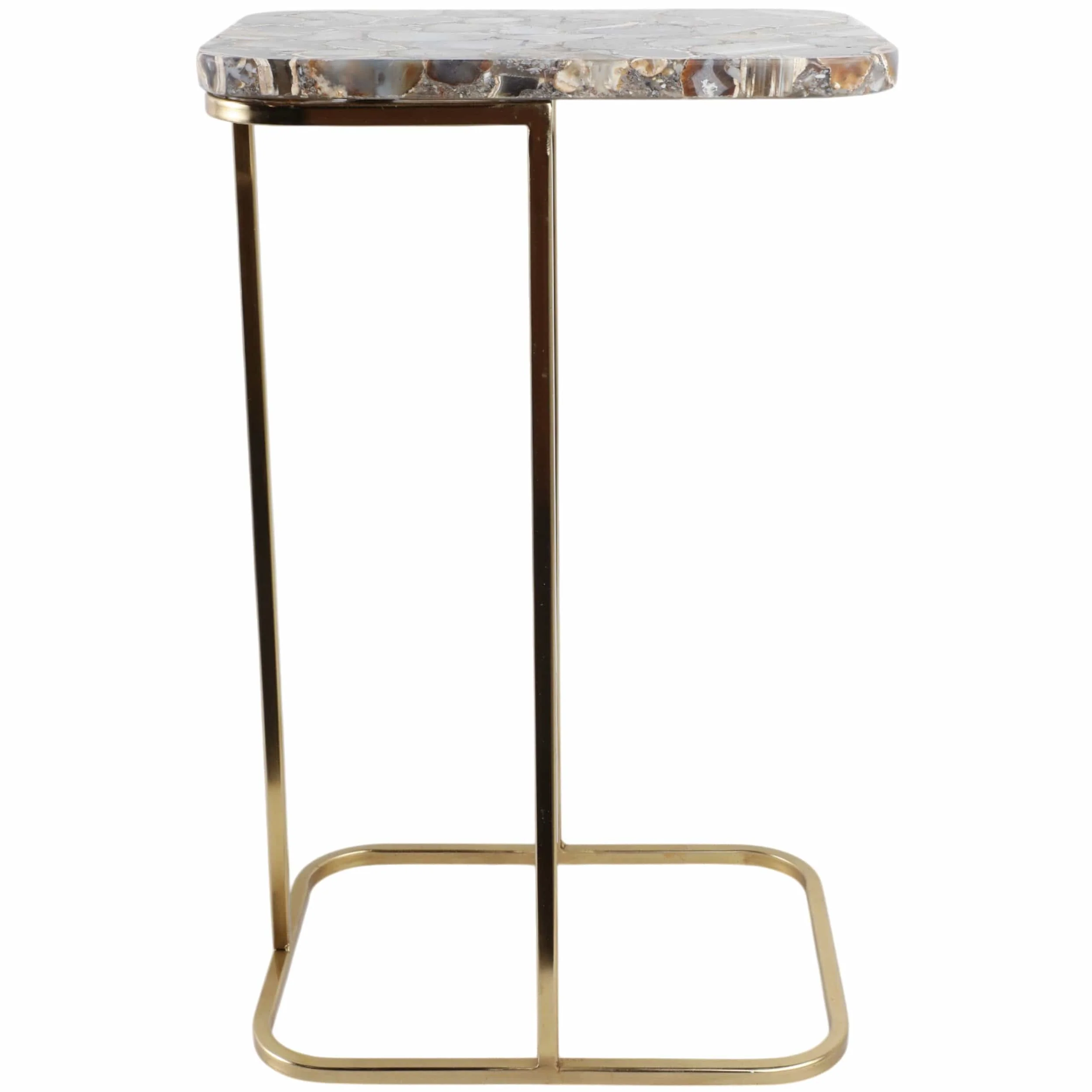 Agate Top C-Table, Black/Gold - Image 2