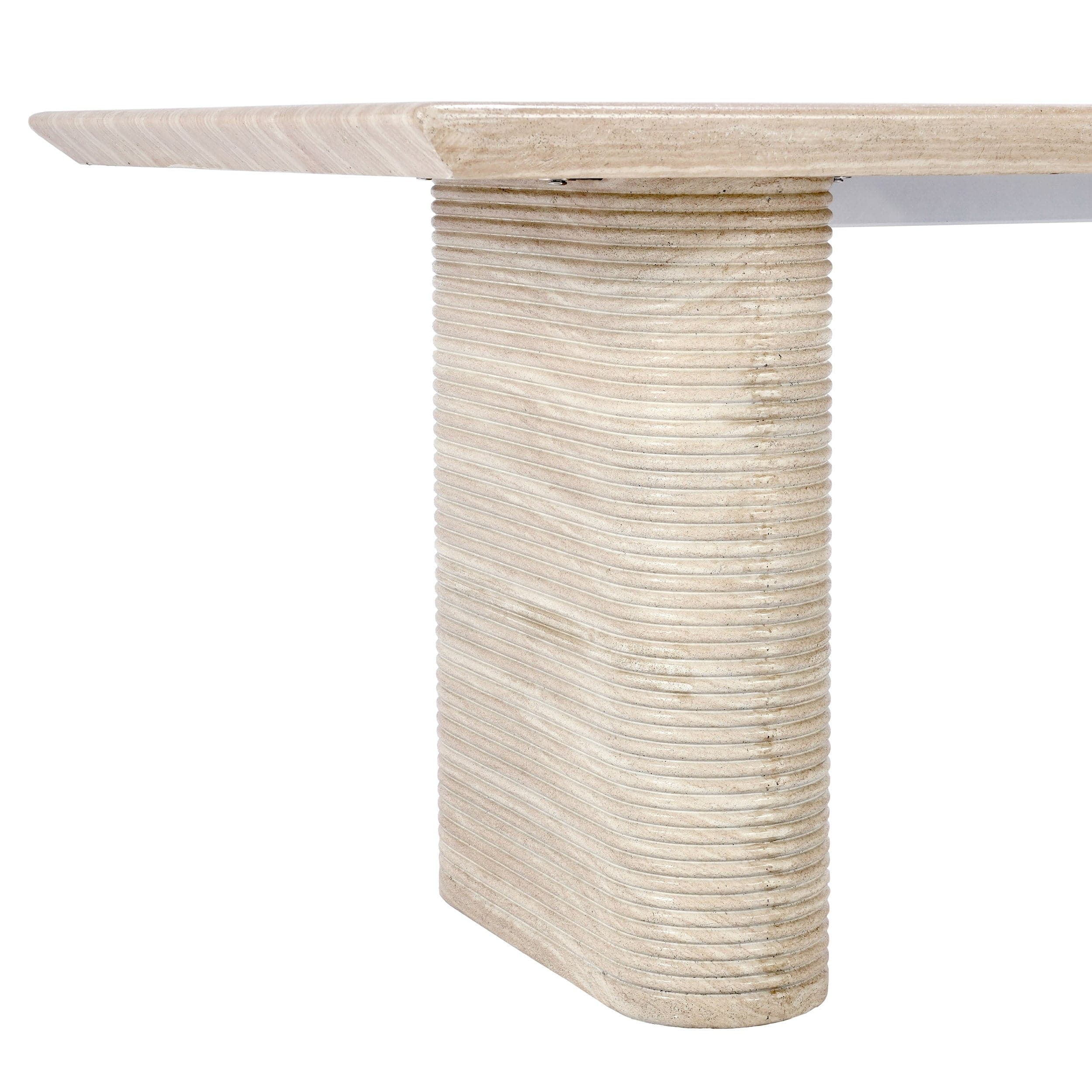 Aiden Outdoor Rectangle Dining Table, Beige - Image 5