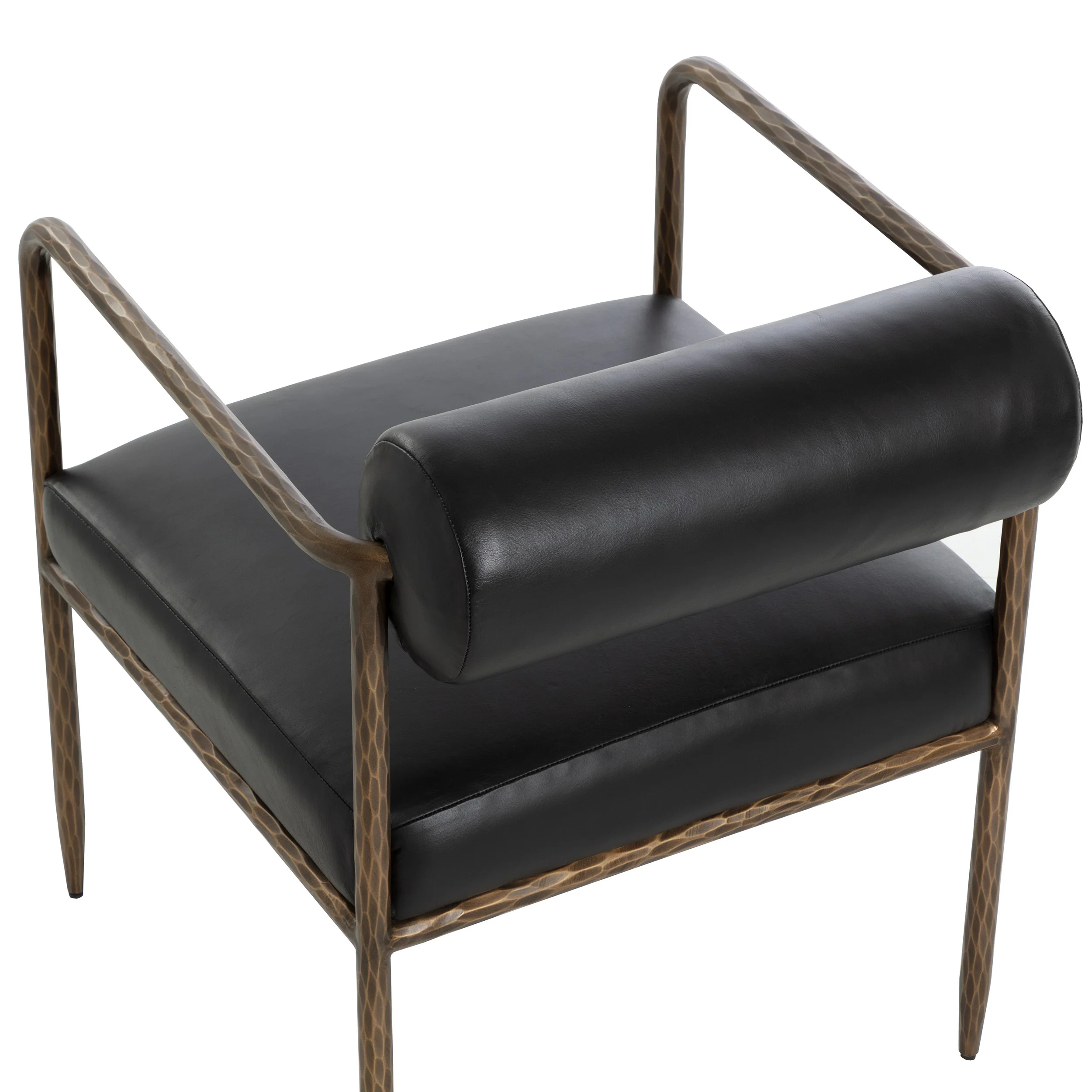 Ajani Leather Dining Arm Chair, Charcoal Black - Image 5