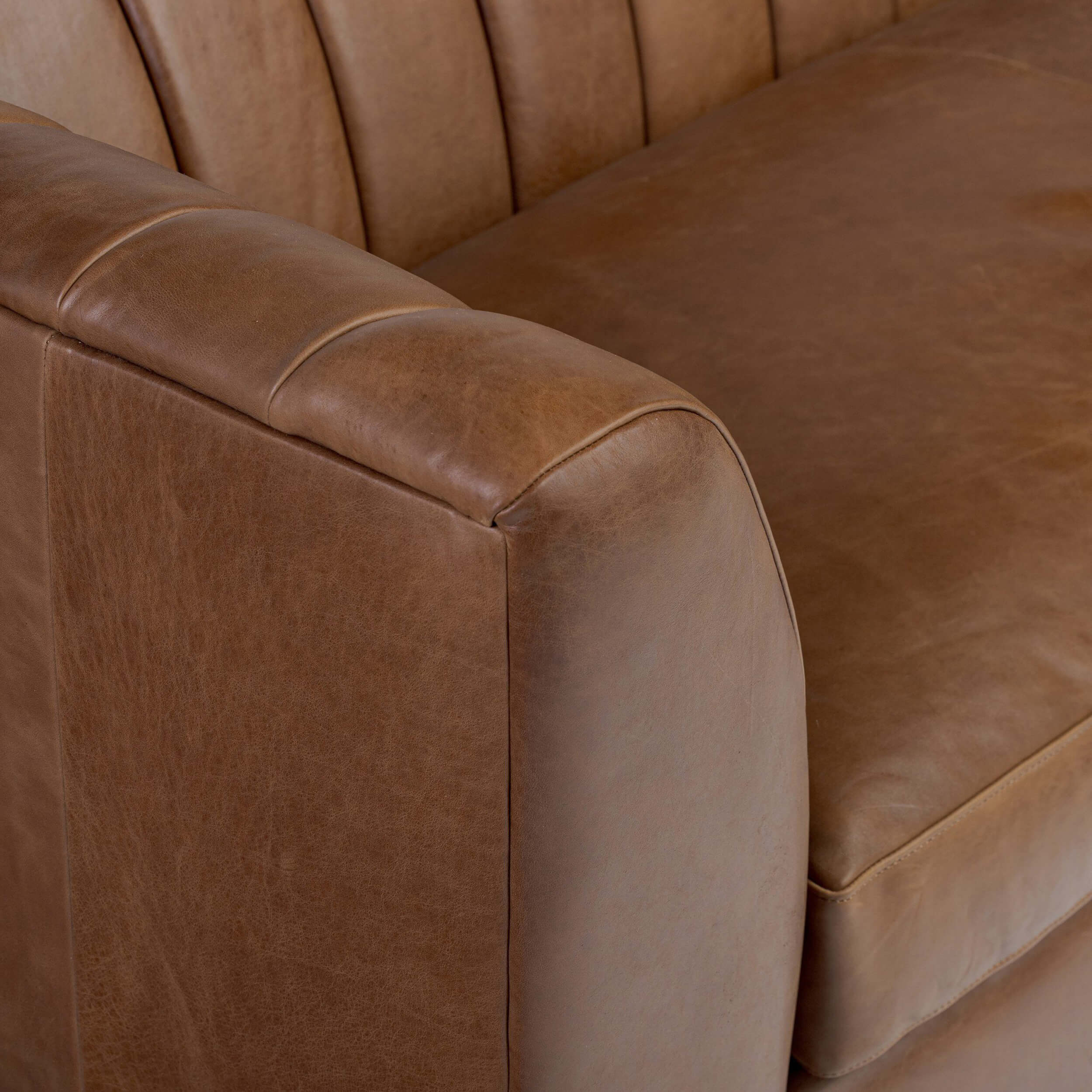 Alec Leather Sofa, Dulane Mahogany by Four Hands - Image 4