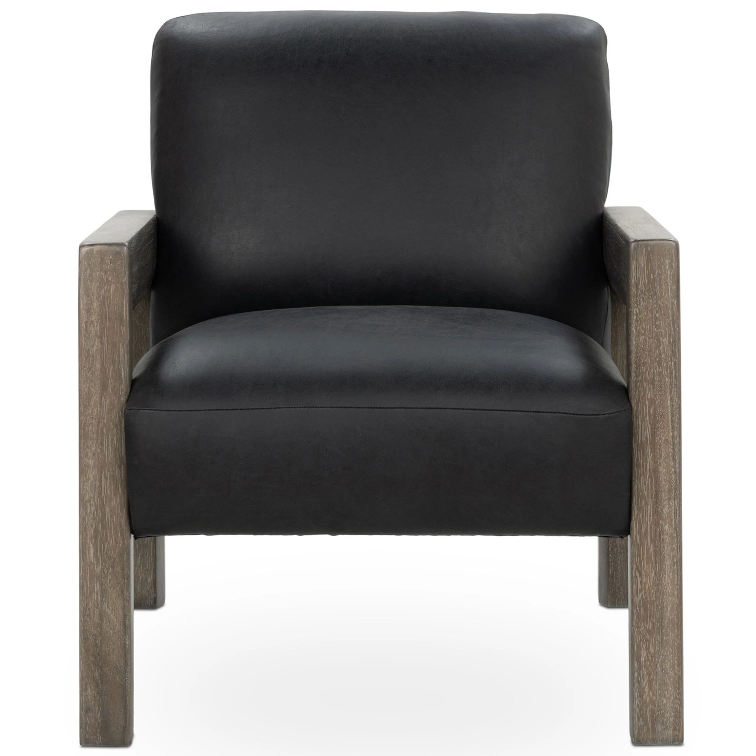 Aliza Leather Accent Chair, Black - Image 2