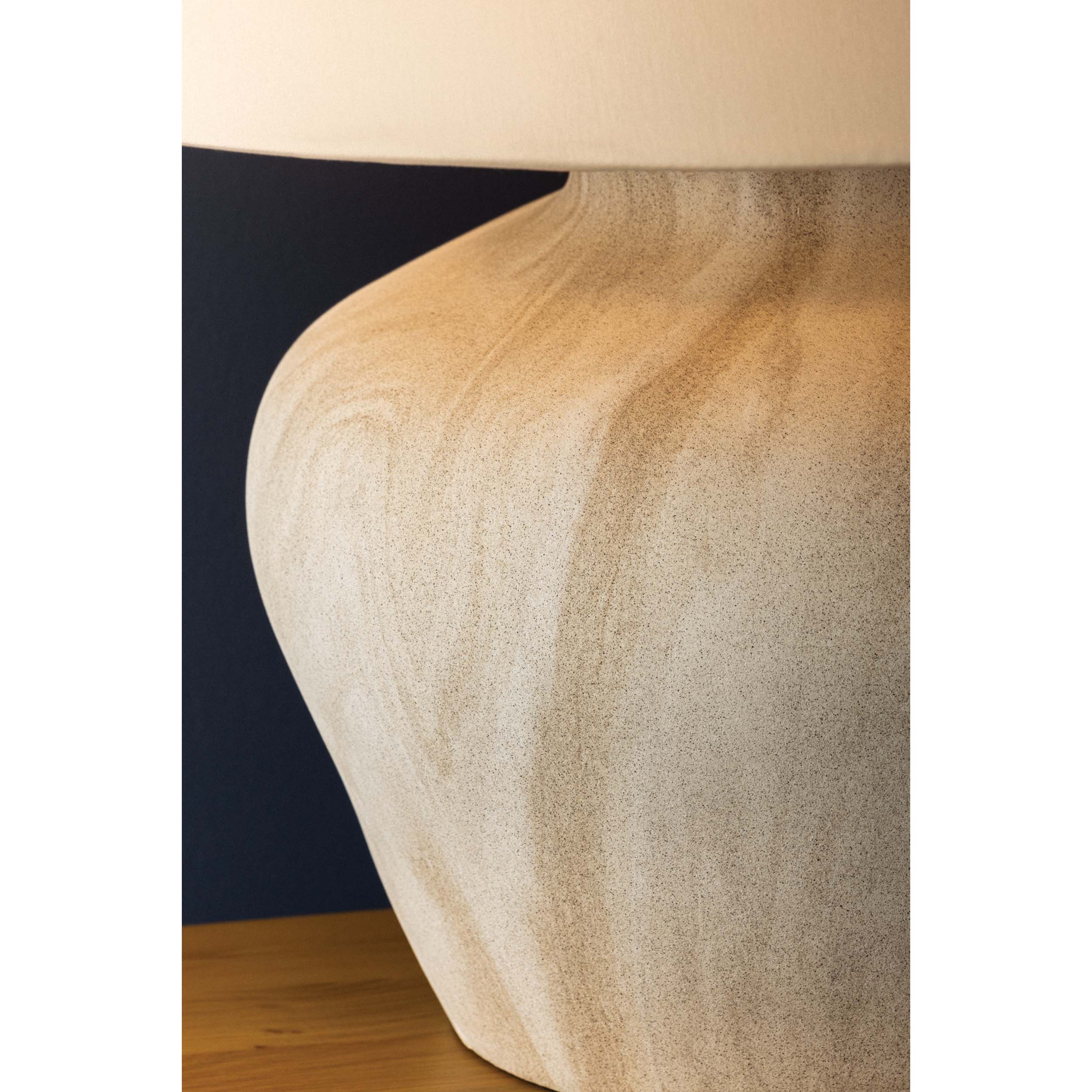 Allards Table Lamp, Aged Brass/Ceramic Watercolor Sand - Image 3