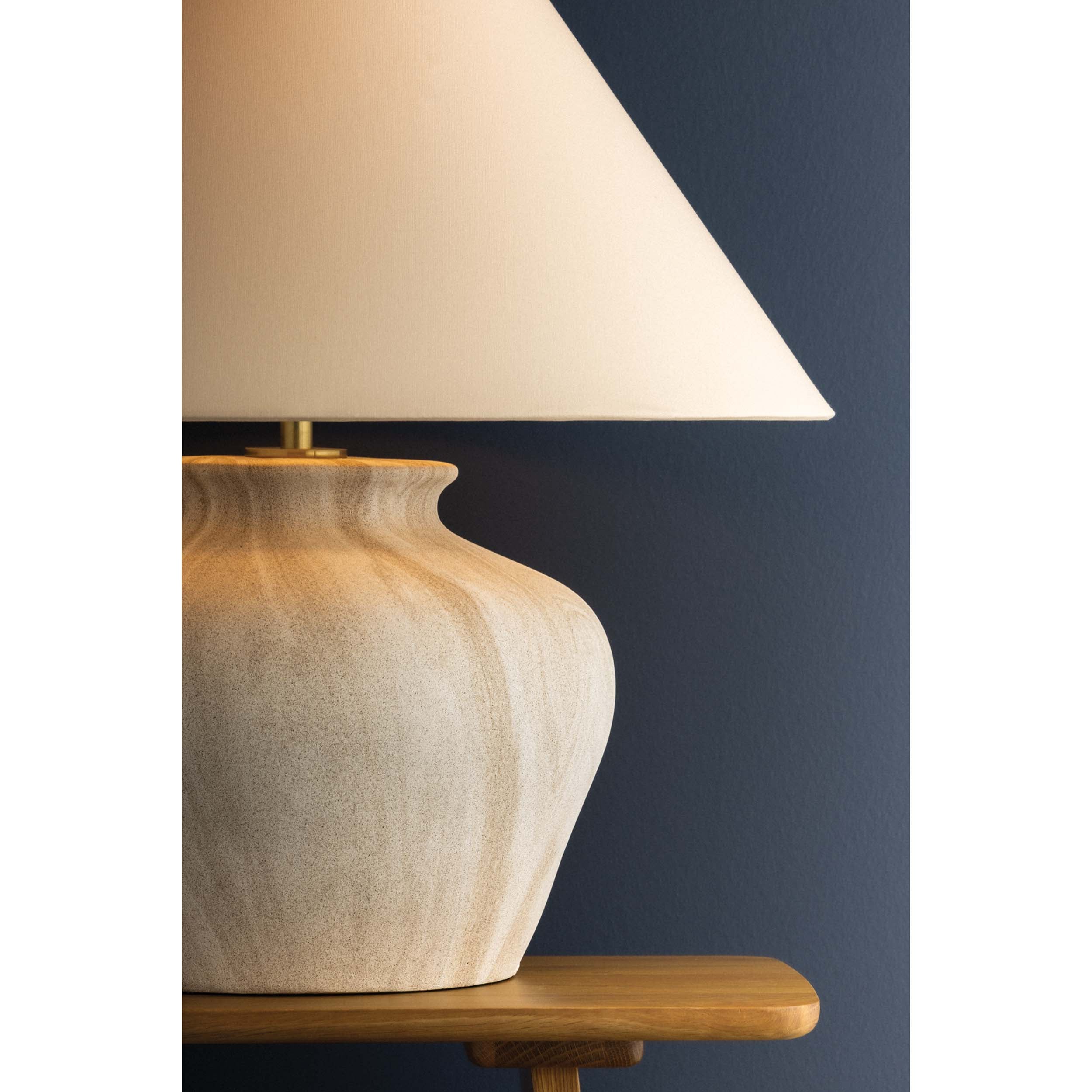 Allards Table Lamp, Aged Brass/Ceramic Watercolor Sand - Image 4