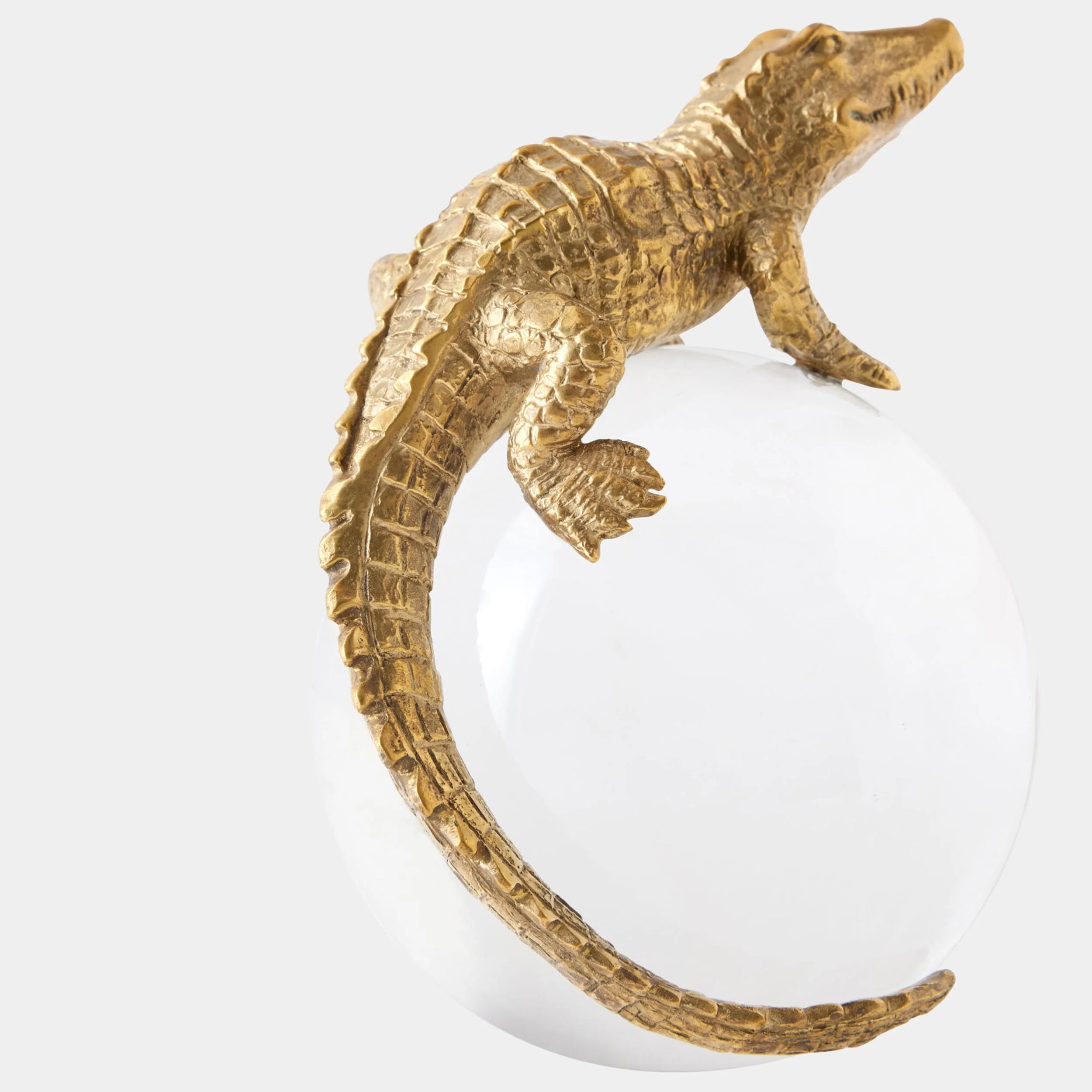 Alligator on Orb, Brass - Image 2