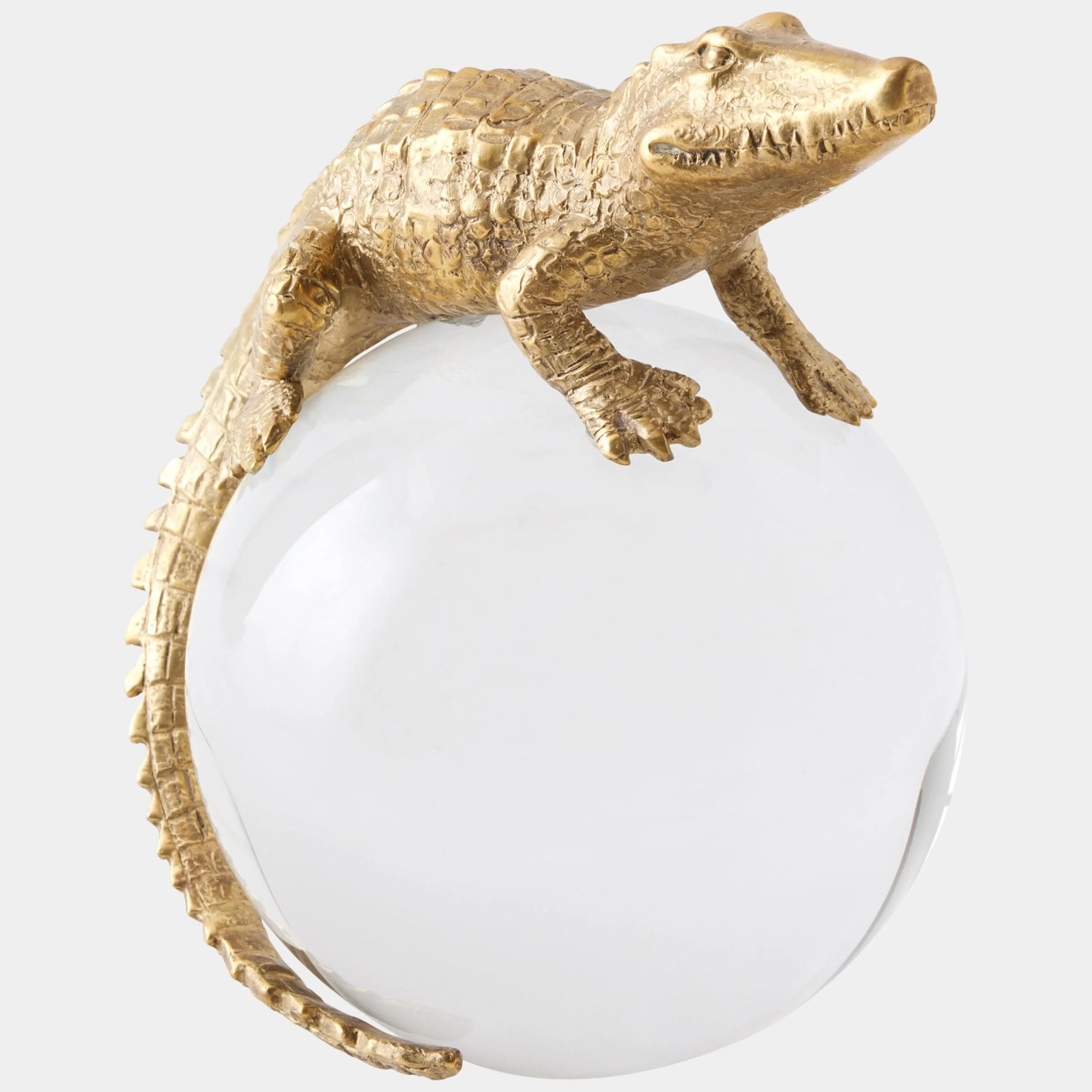 Alligator on Orb, Brass - Image 3