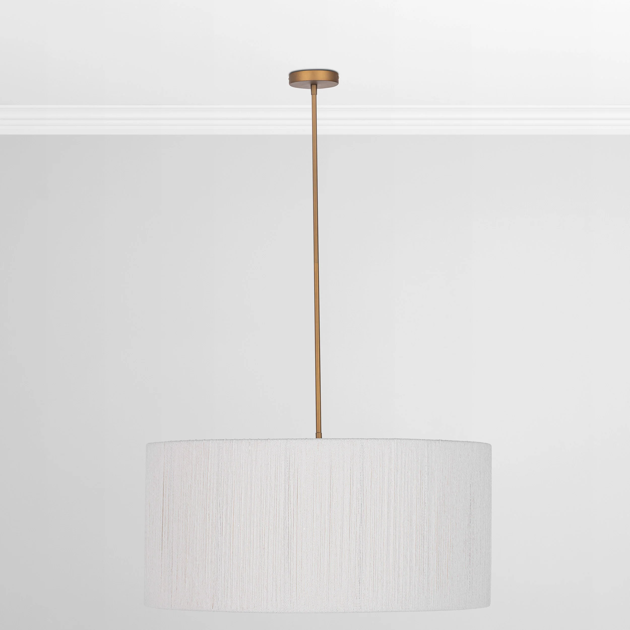 Allyn Round Pendant, White/Gold