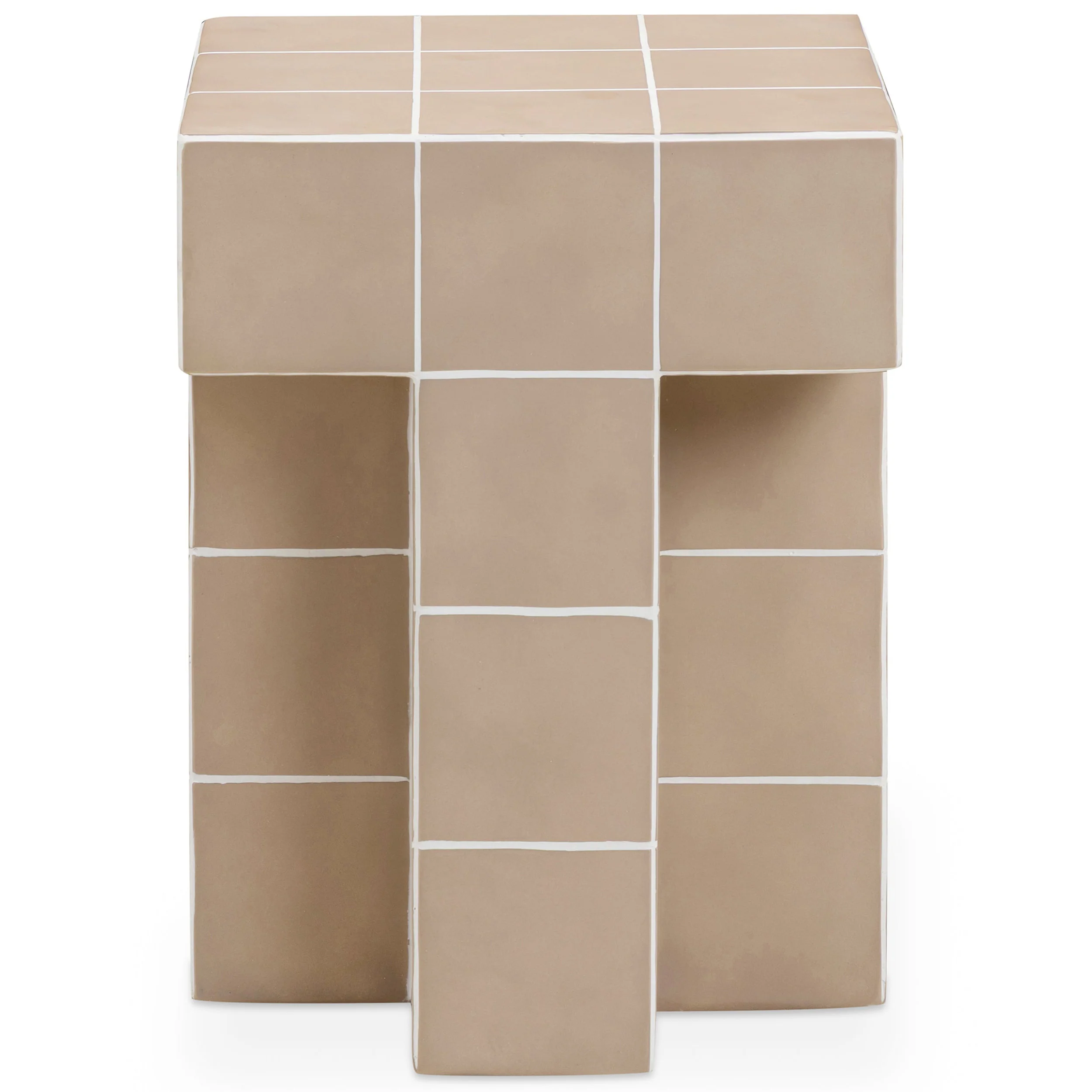 Alma Tile Side Table, Taupe - Image 2
