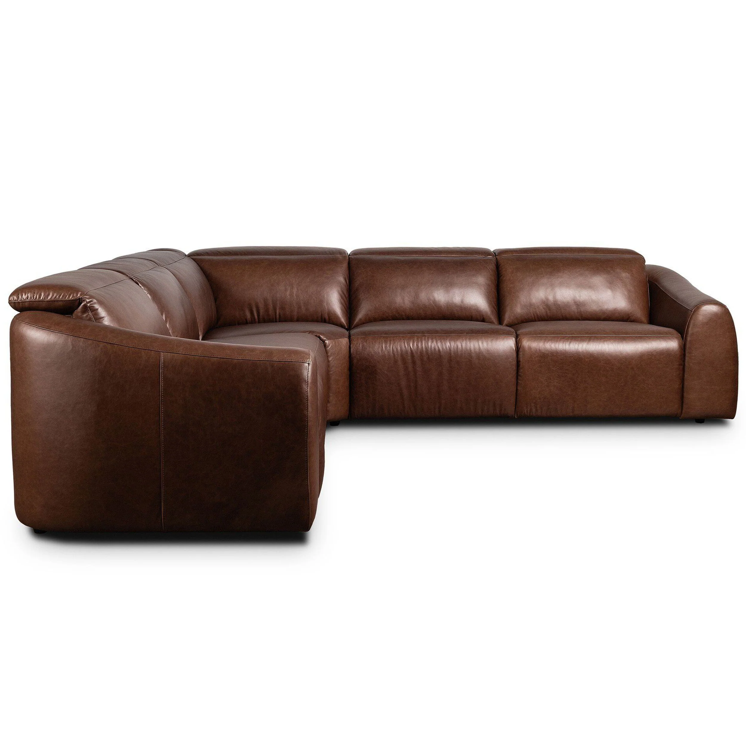 Alondra Leather Power Recliner 5 Piece Sectional, Sonoma Coco by Four Hands - Image 3