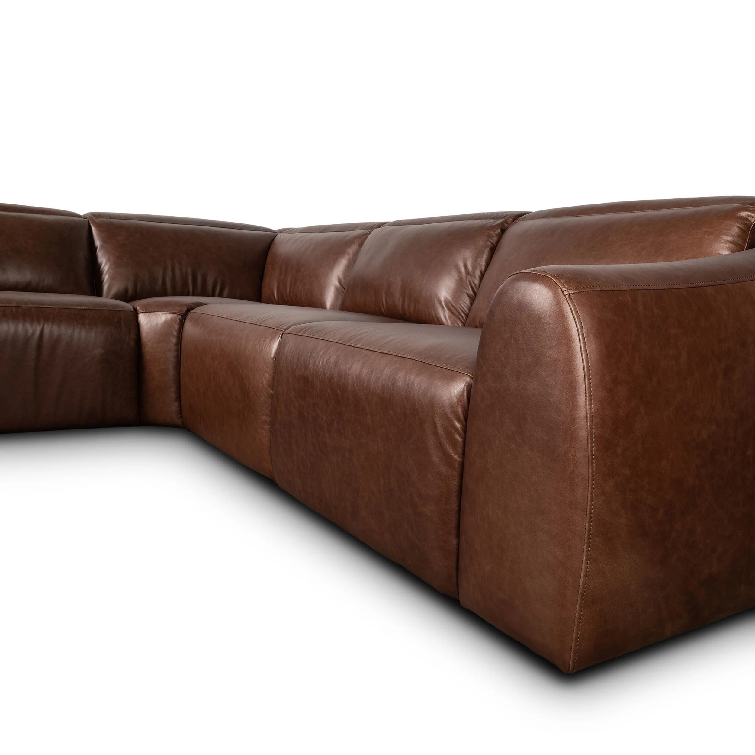Alondra Leather Power Recliner 5 Piece Sectional, Sonoma Coco by Four Hands - Image 5