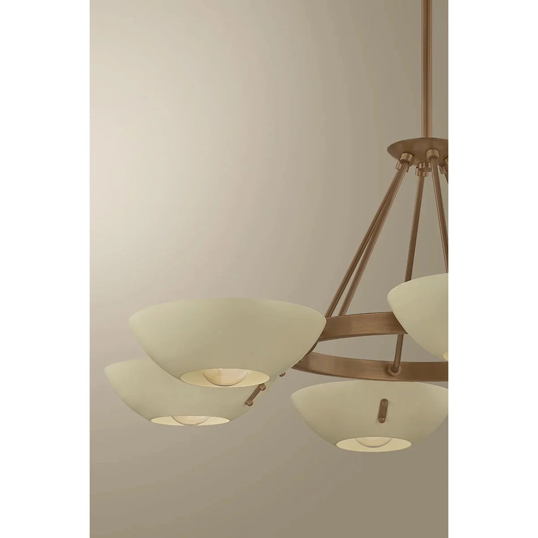 Alturas 6 Light Chandelier, Patina Brass/Soft Sand - Image 5
