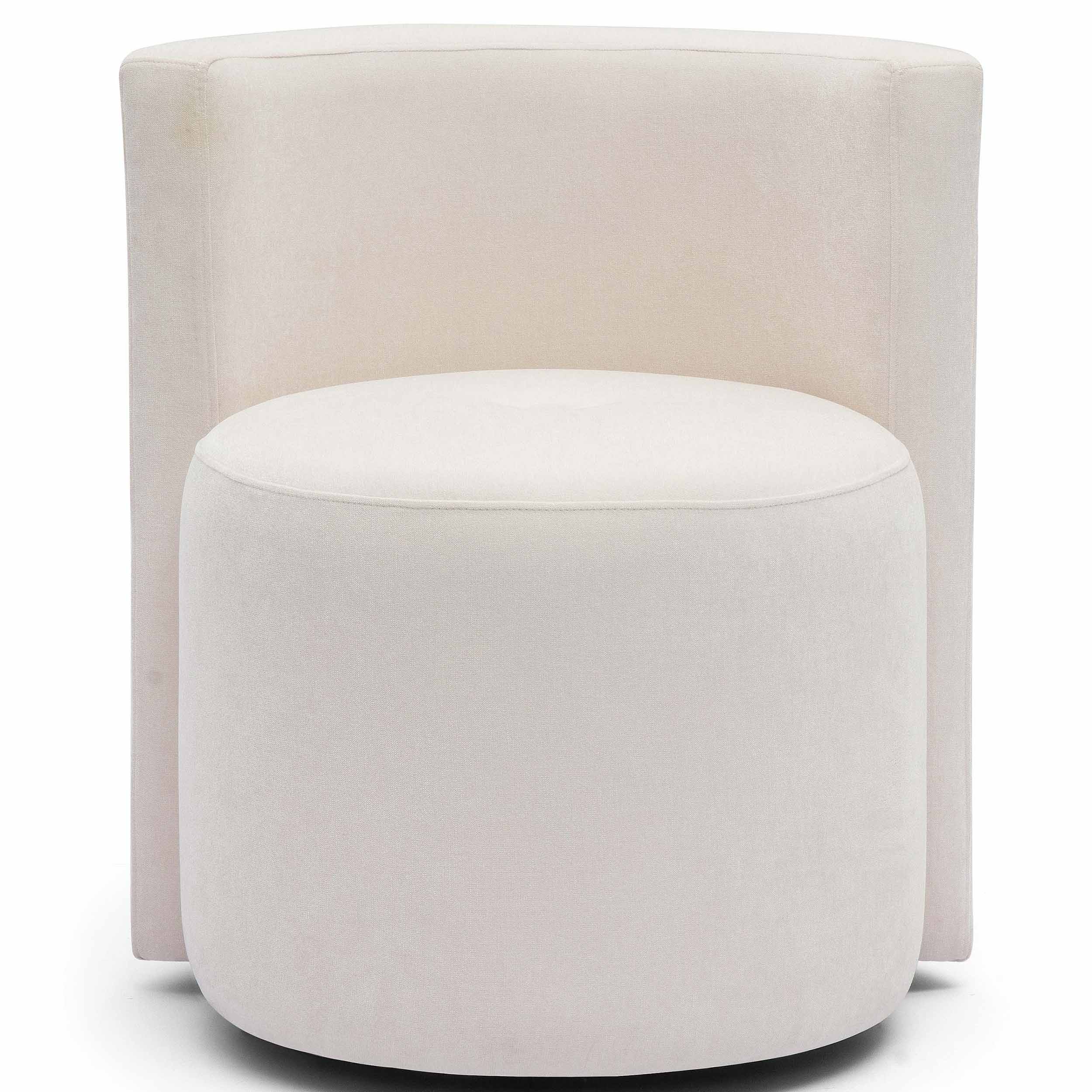 Alyssa Rolling Desk Chair, Cream Velvet - Image 2
