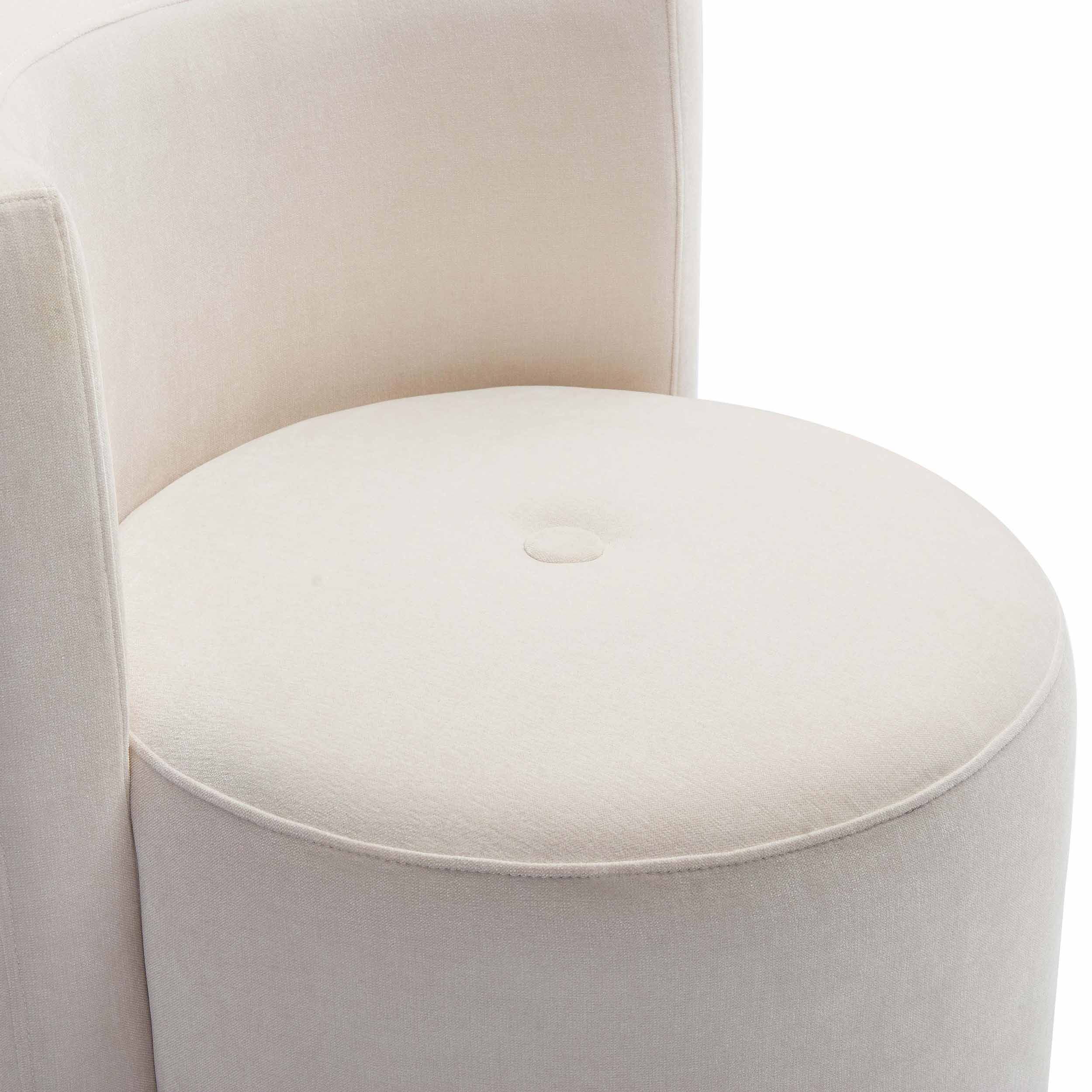 Alyssa Rolling Desk Chair, Cream Velvet - Image 3