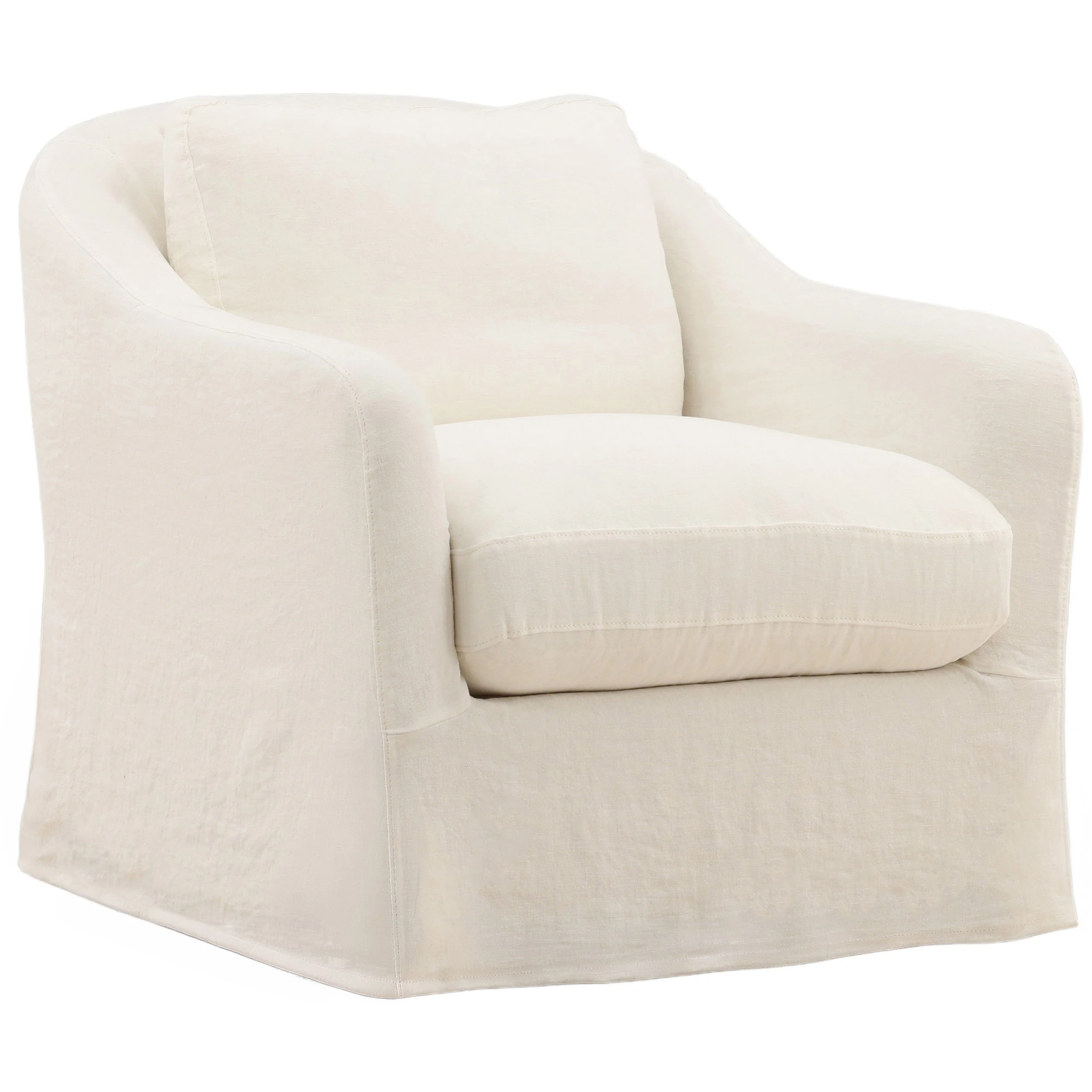 Ama Swivel Chair, Off-White