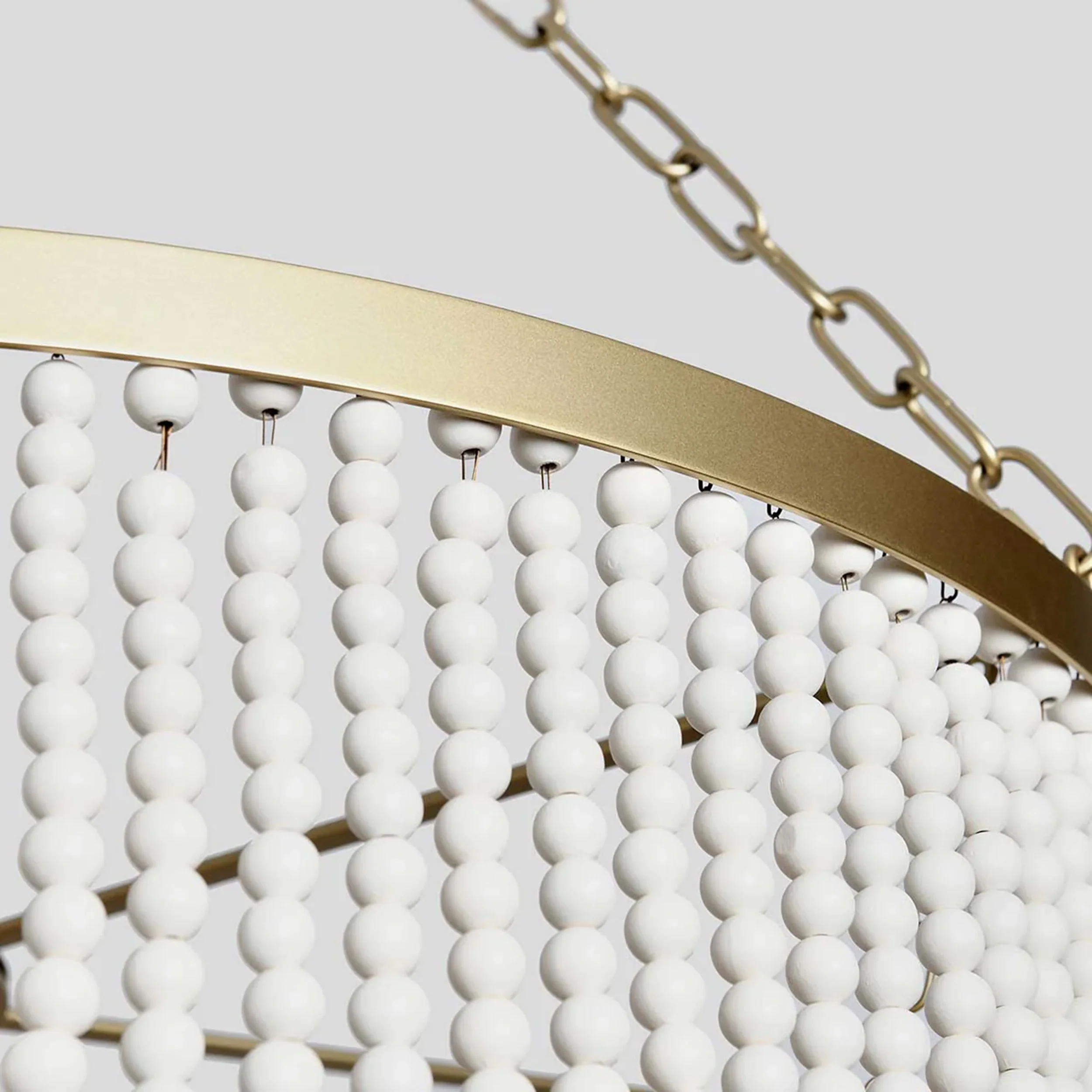 Amanda Round Beaded Chandelier, White - Image 4