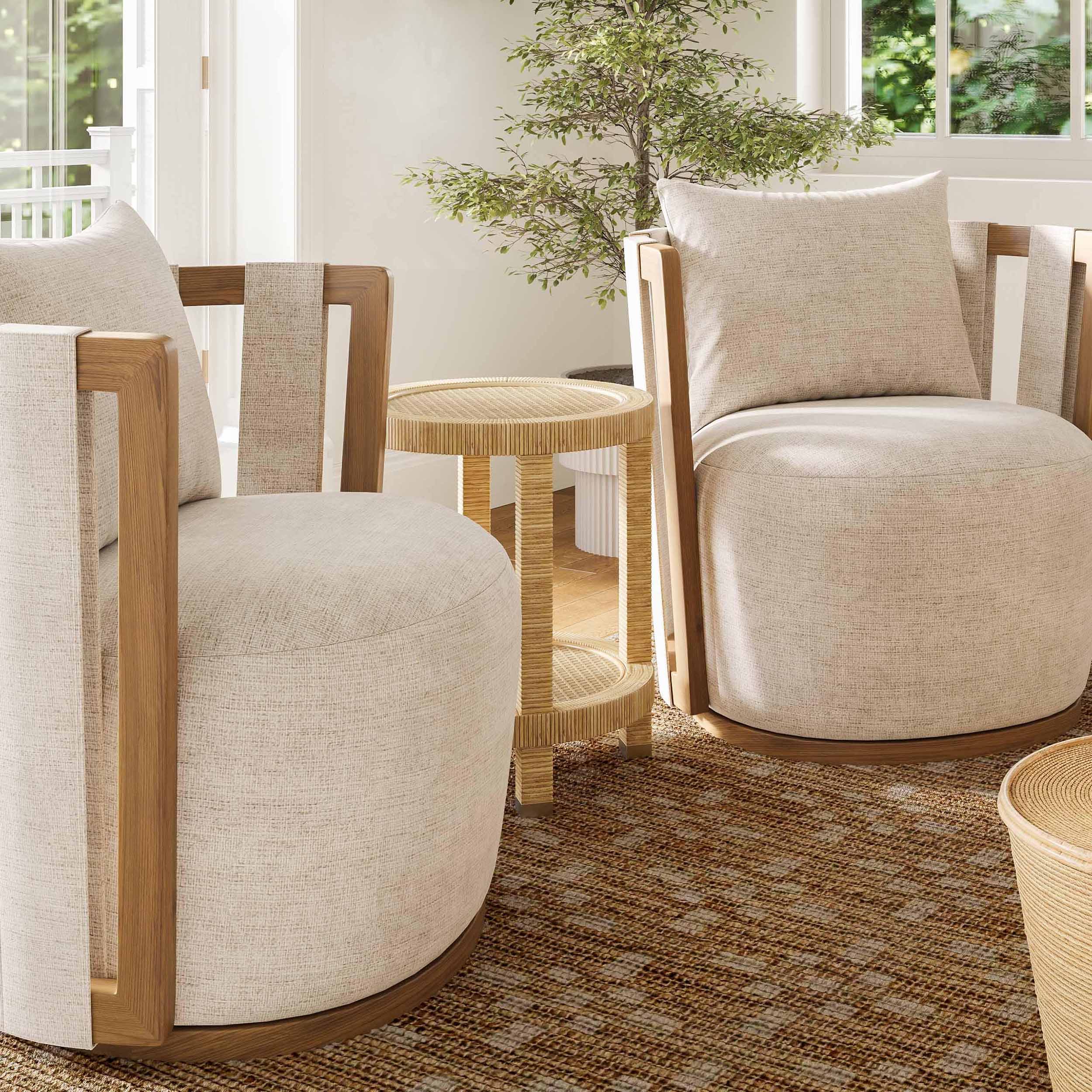 Amara Rattan Side Table, Natural - Image 6