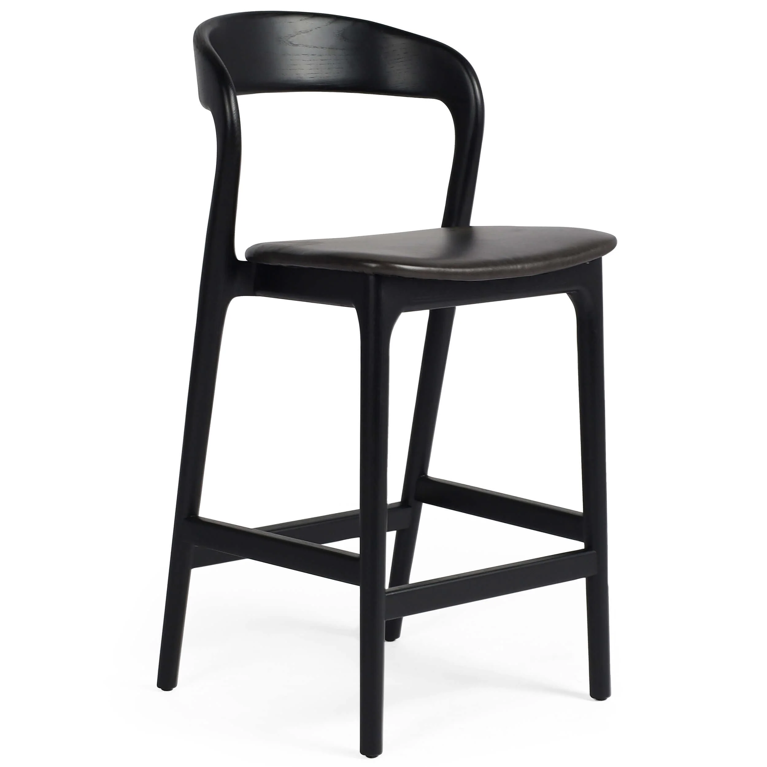 Amare Leather Bar & Counter Stool, Sonoma Black, Set of 2