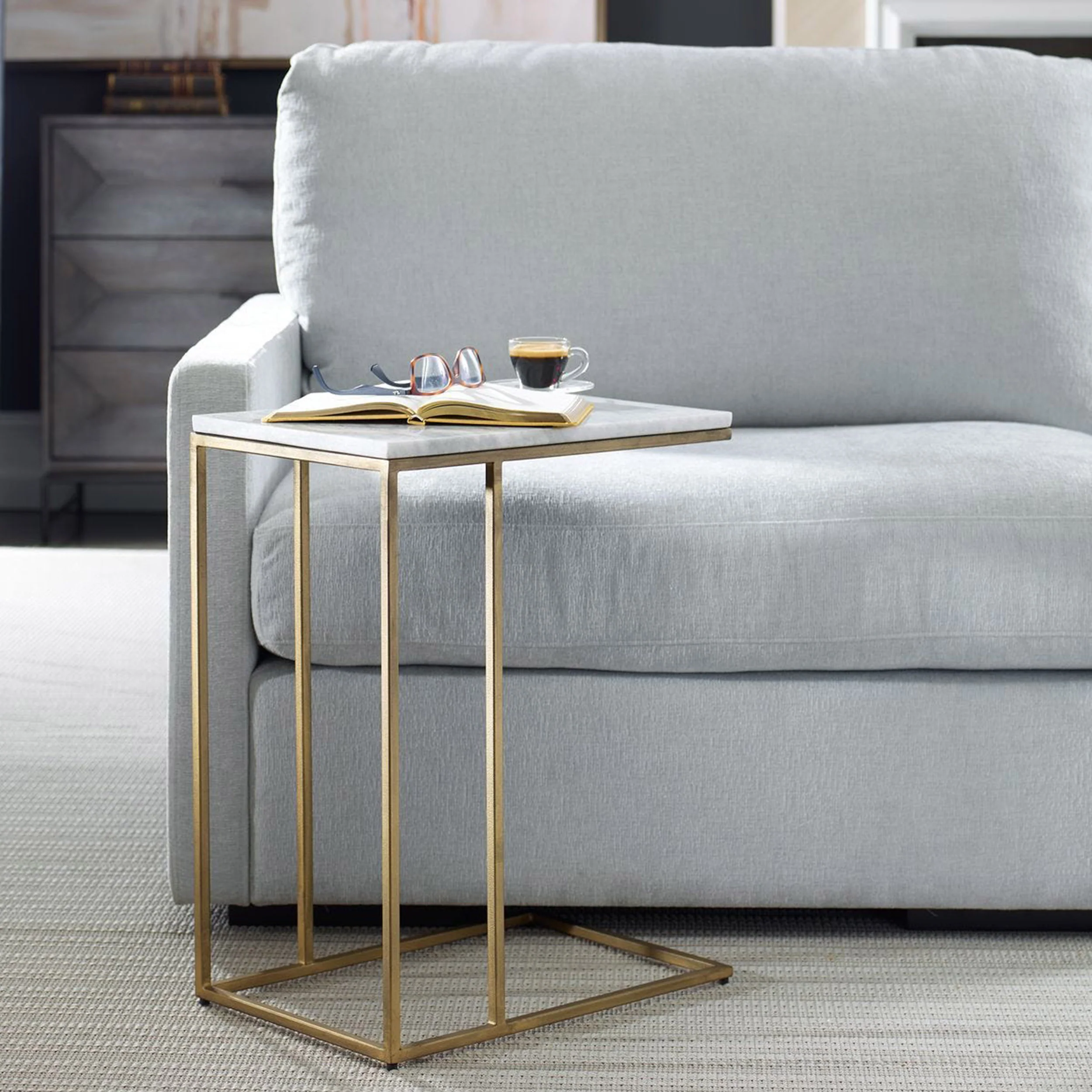 Ambrose Accent Table, Antique Brass - Image 5