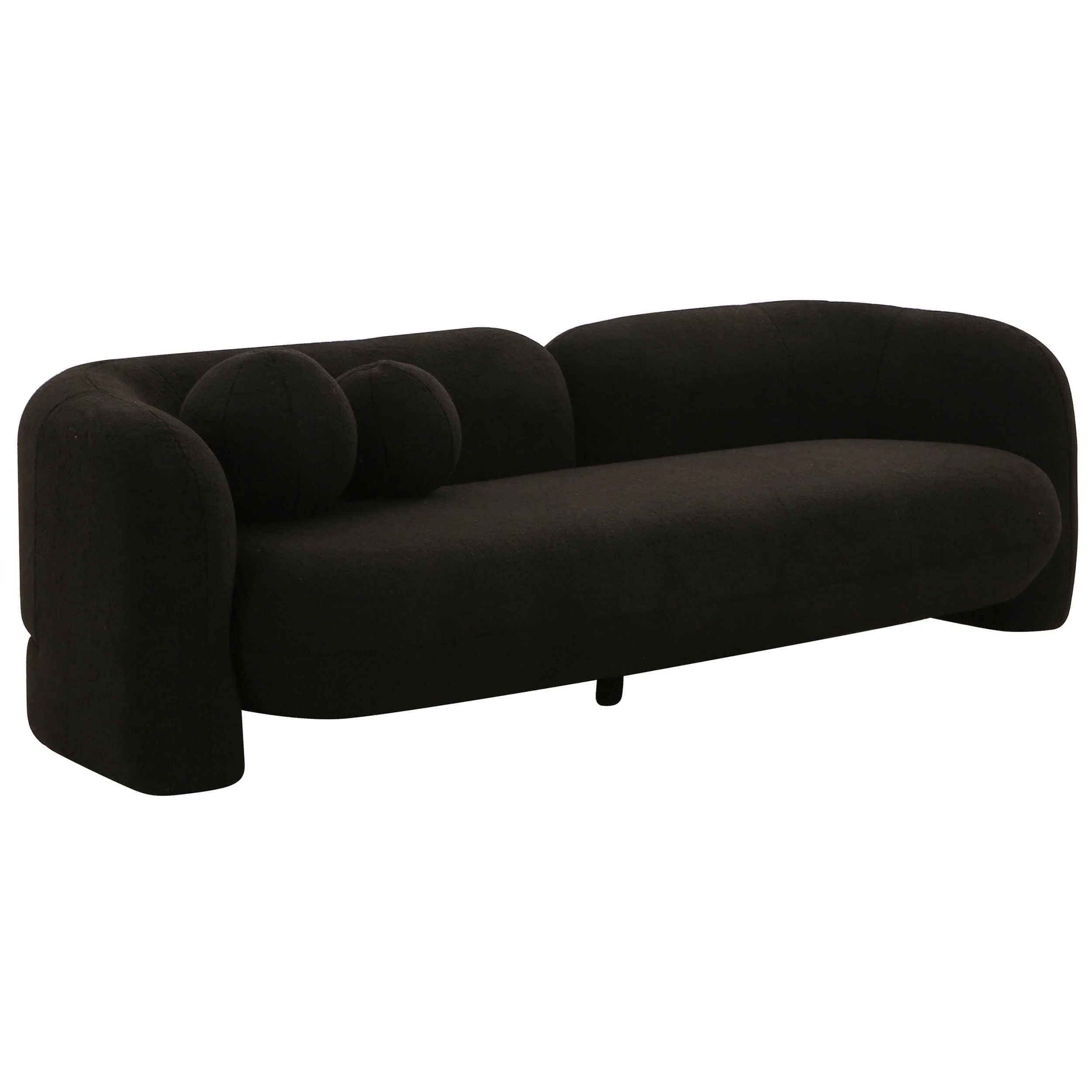 Amelie Faux Fur Sofa, Black - Image 2