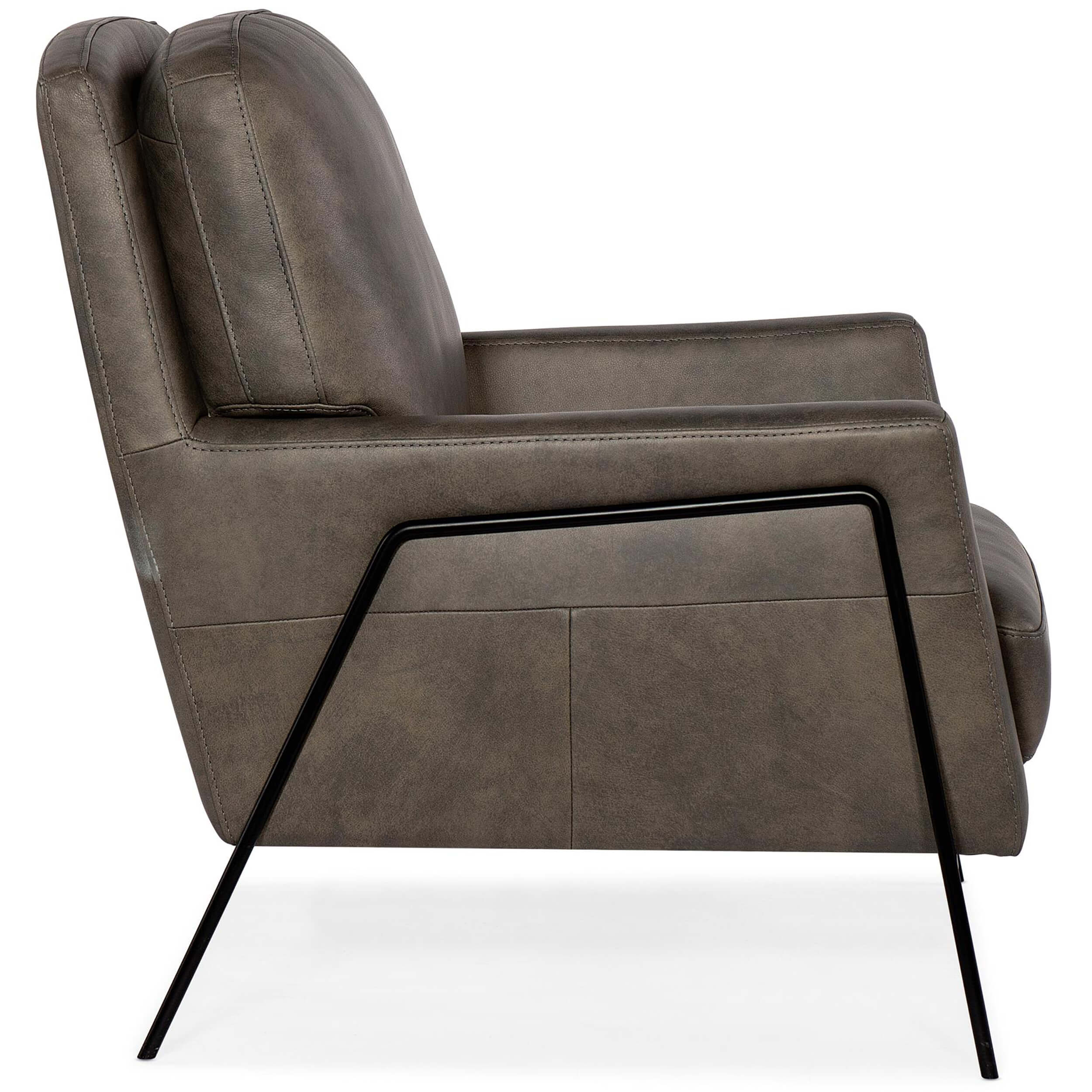 Amette Leather Chair, Ankur Meteor - Image 2