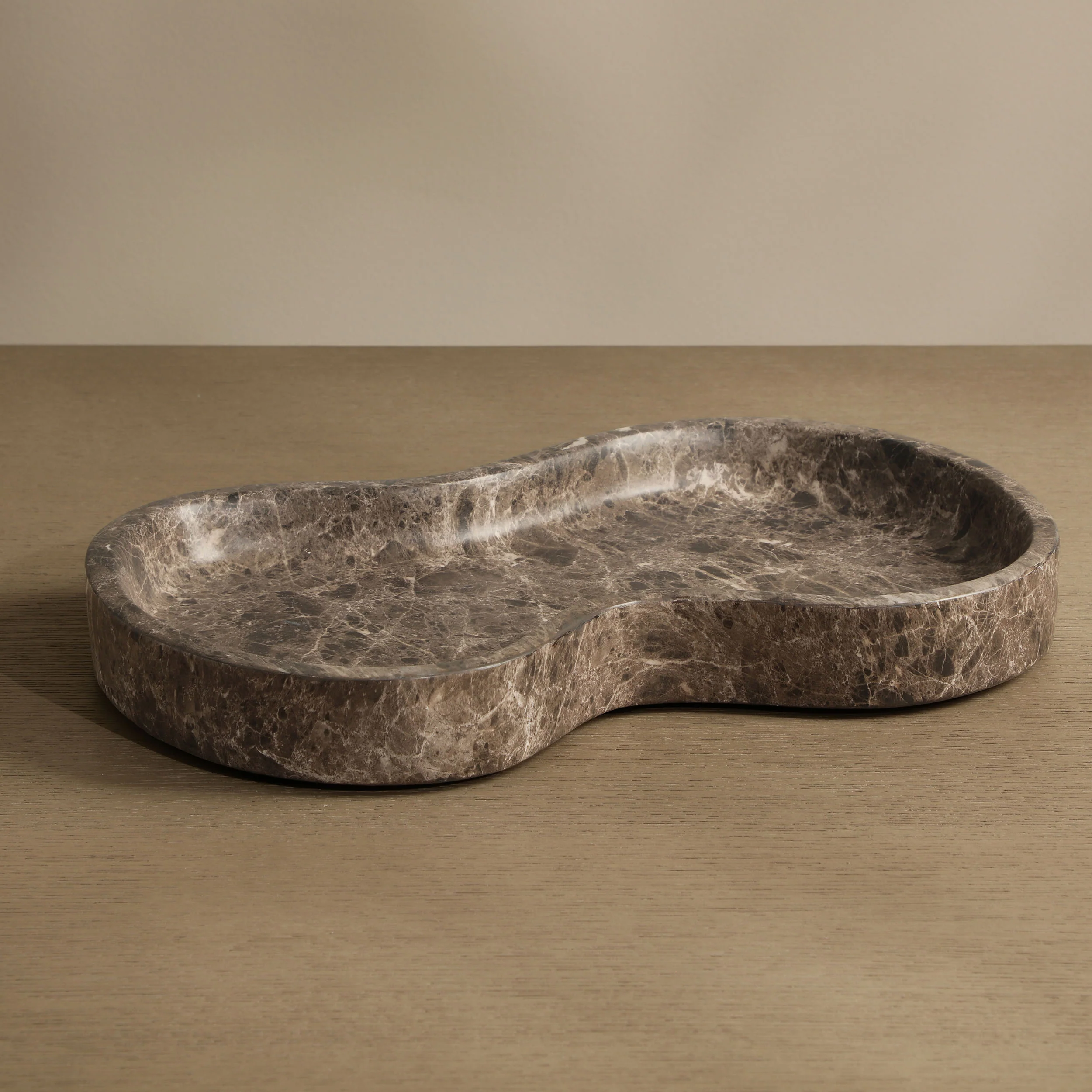 Amoeba Tray, Brown, Set of 2 - Image 2