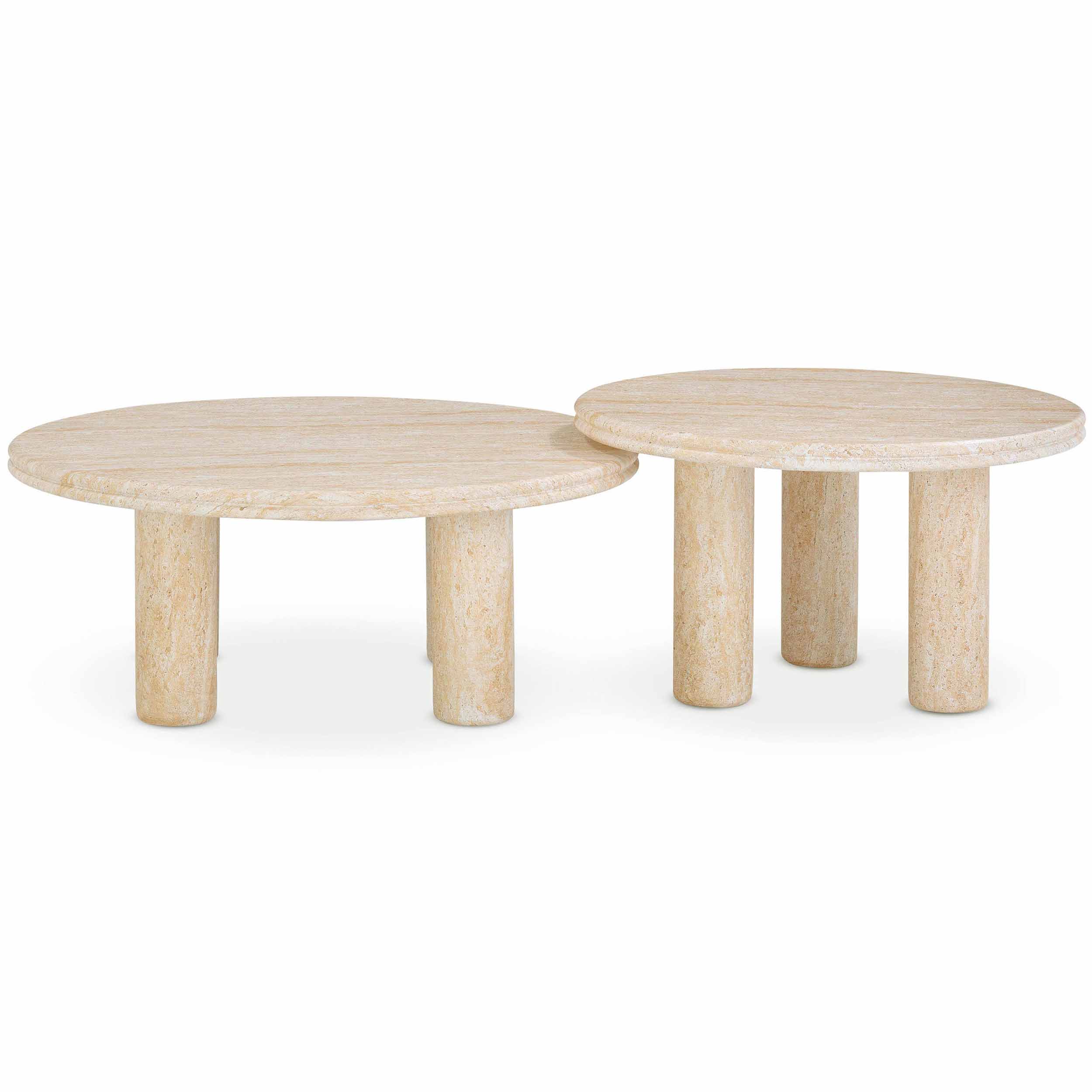 Amora Nesting Coffee Table, Travertine Finish - Image 8