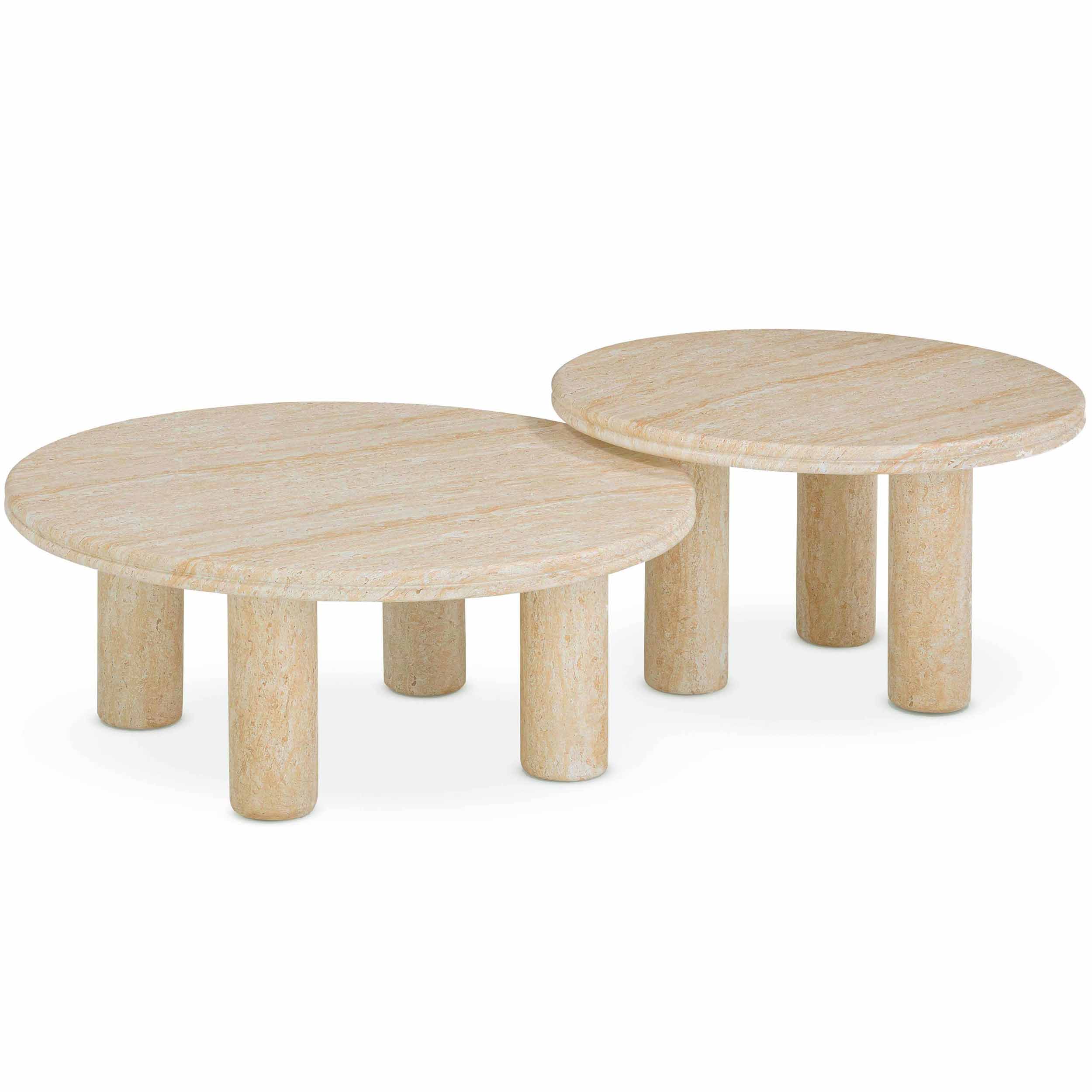 Amora Nesting Coffee Table, Travertine Finish - Image 9