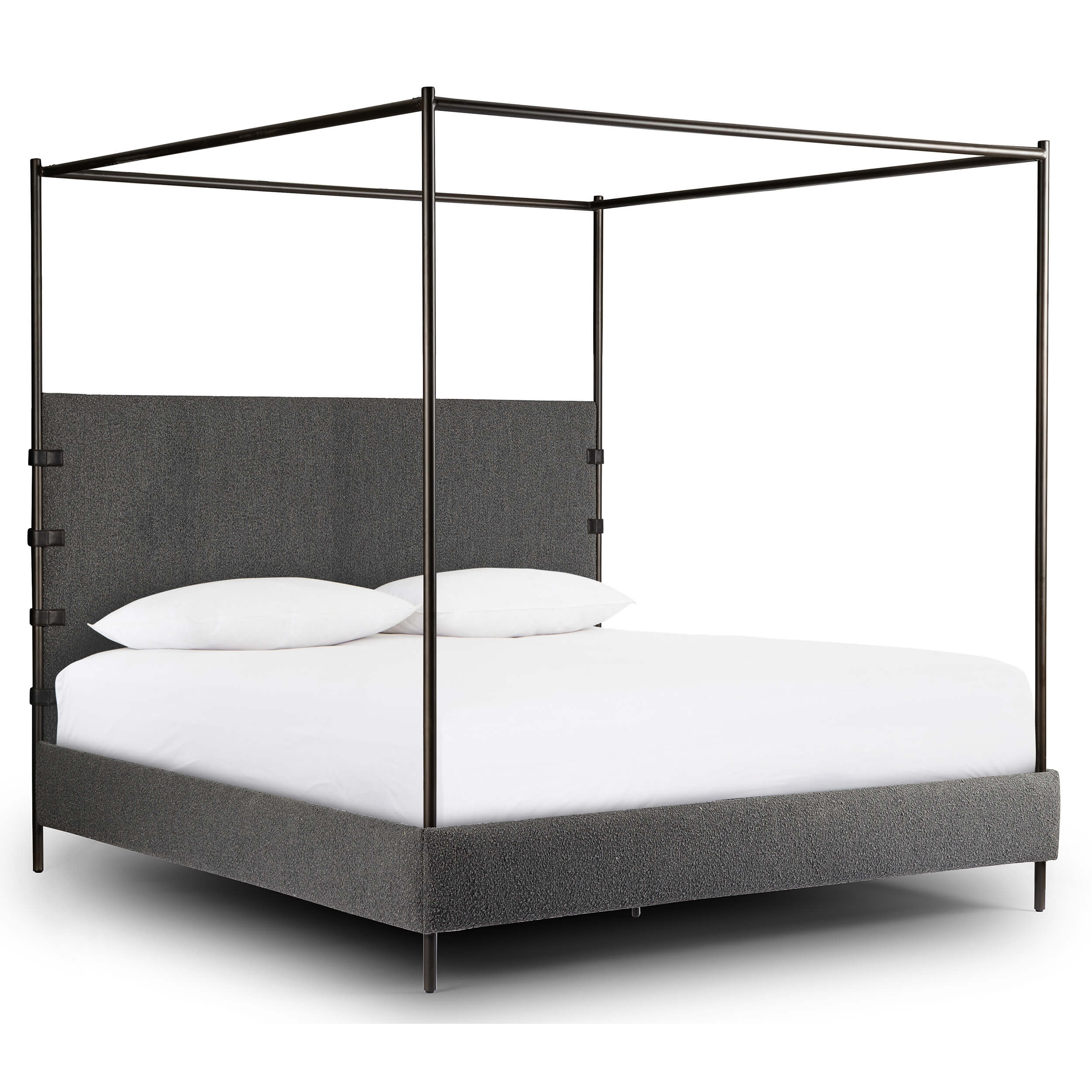 Anderson Queen Canopy Bed, Knoll Charcoal by Four Hands