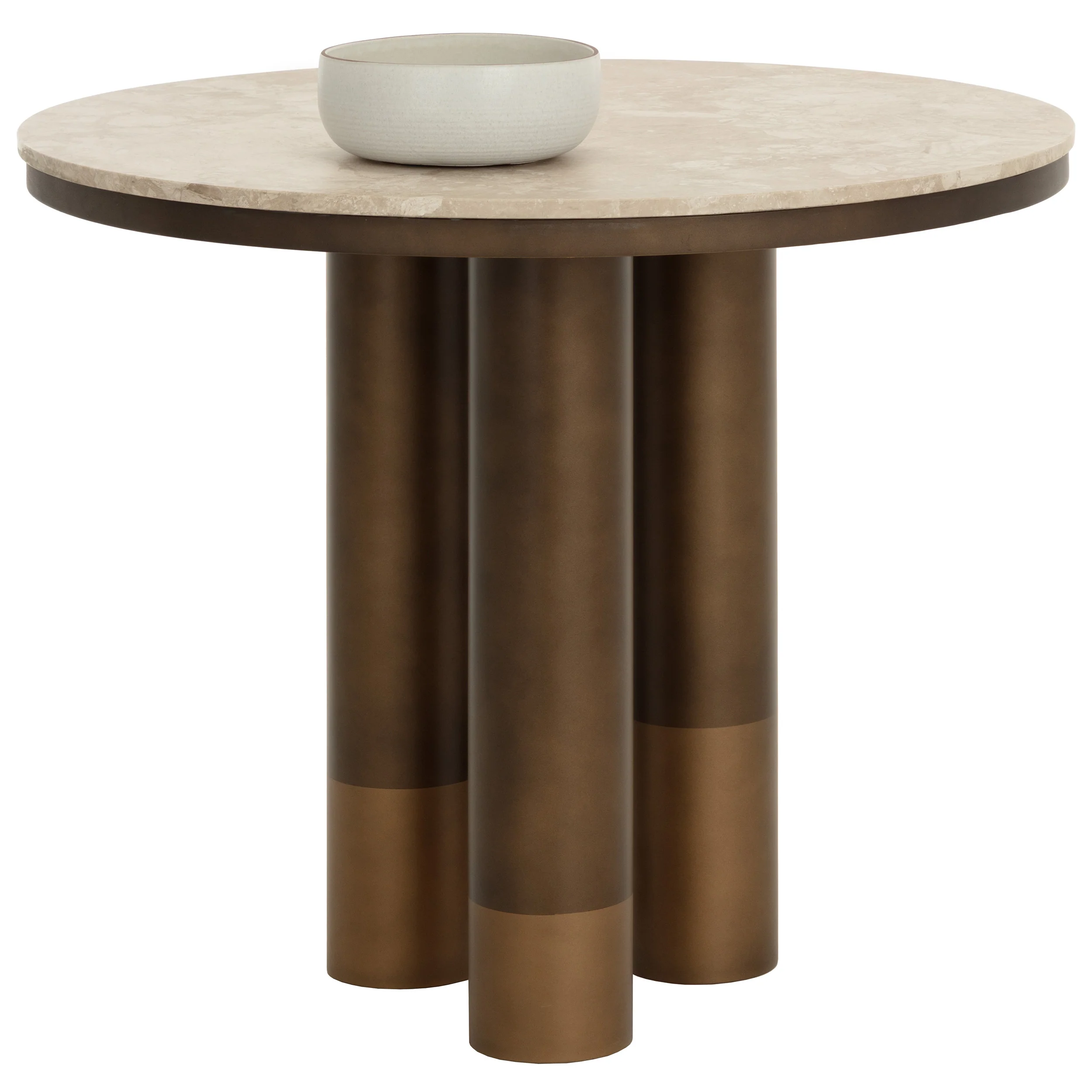 Andina Bistro Table, Greige Marble - Image 3