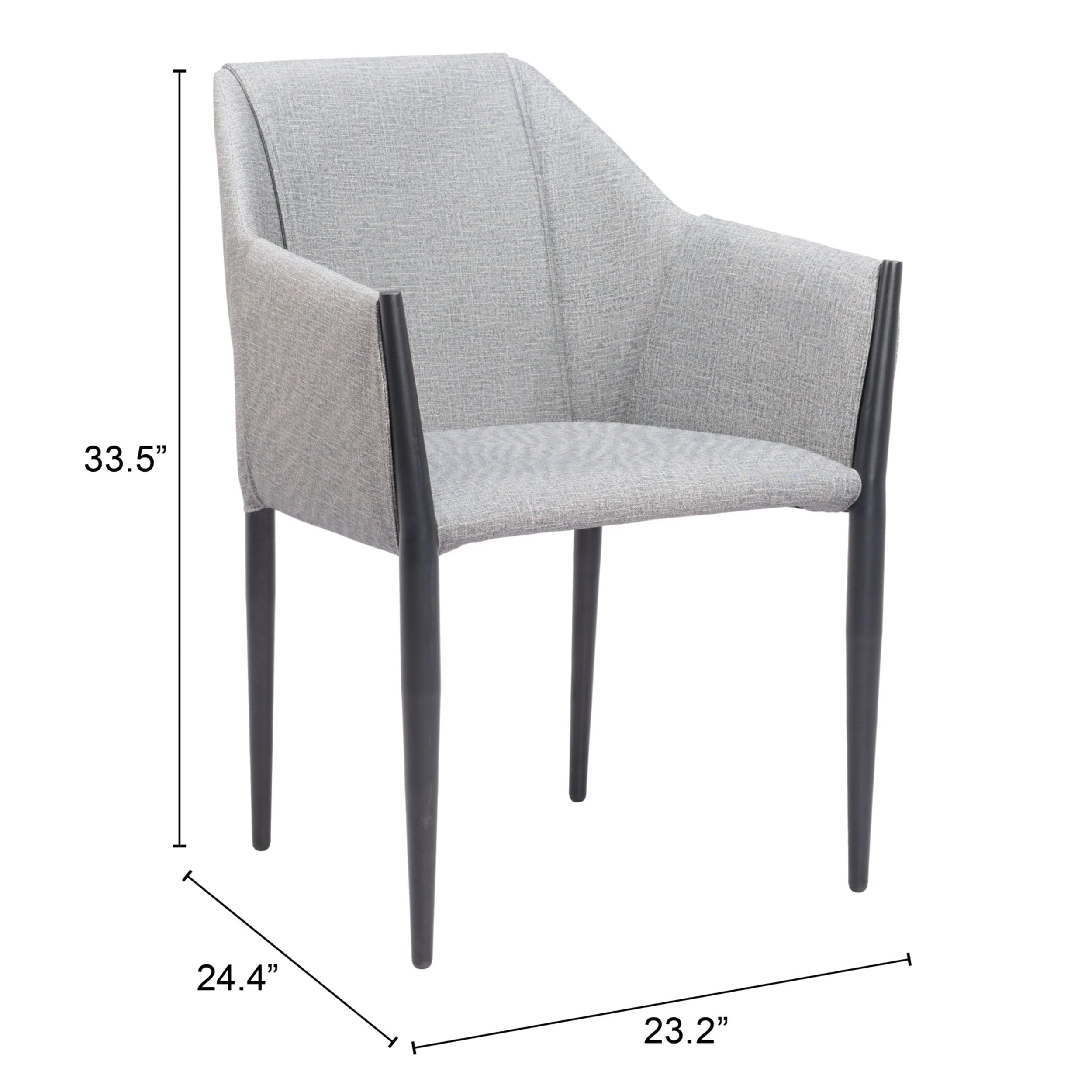 Andover Dining Chair, Slate Gray, Set of 2 - Image 7