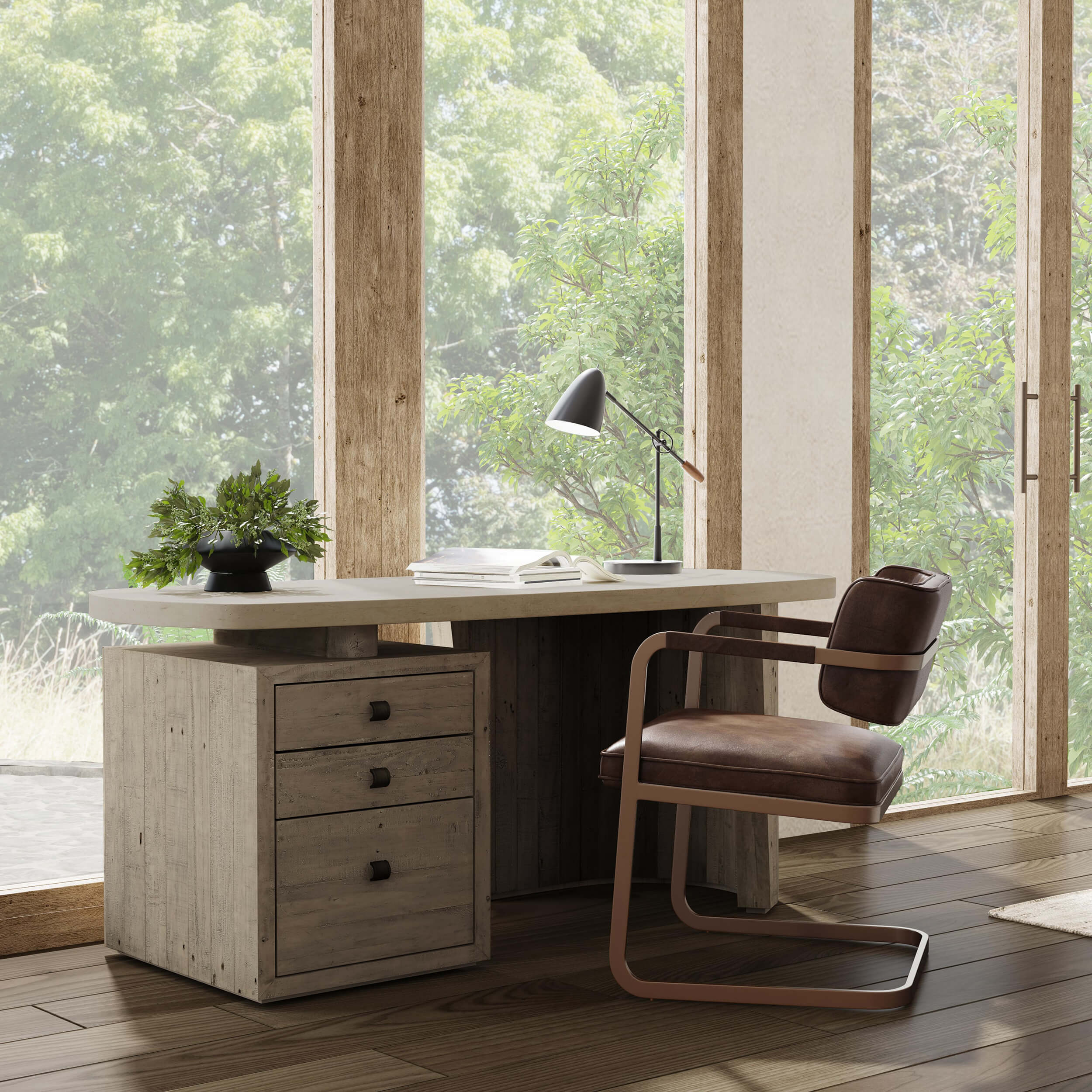 Angus Desk, Distressed Gray - Image 9