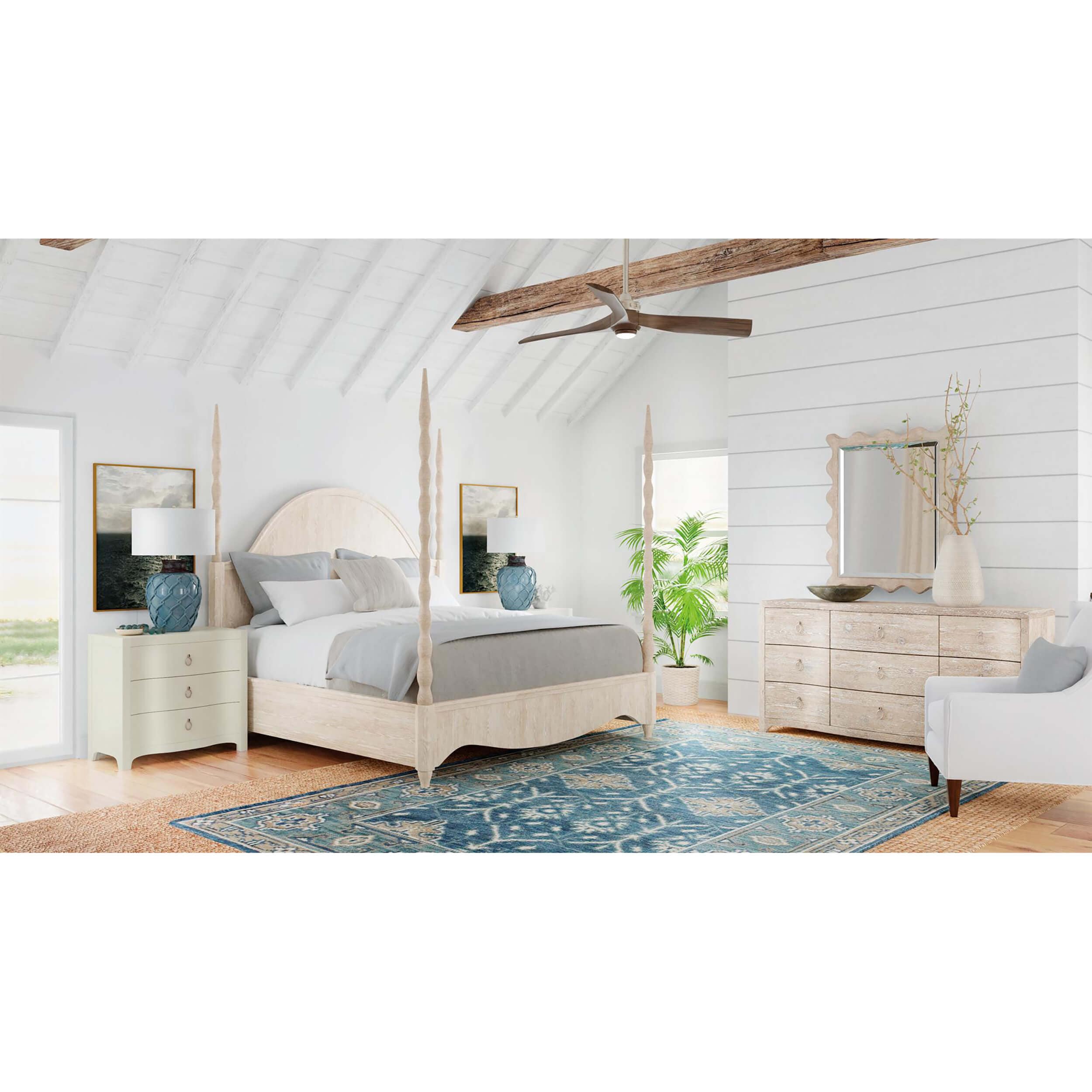 Antigua 3 Drawer Nightstand, Shell White - Image 4