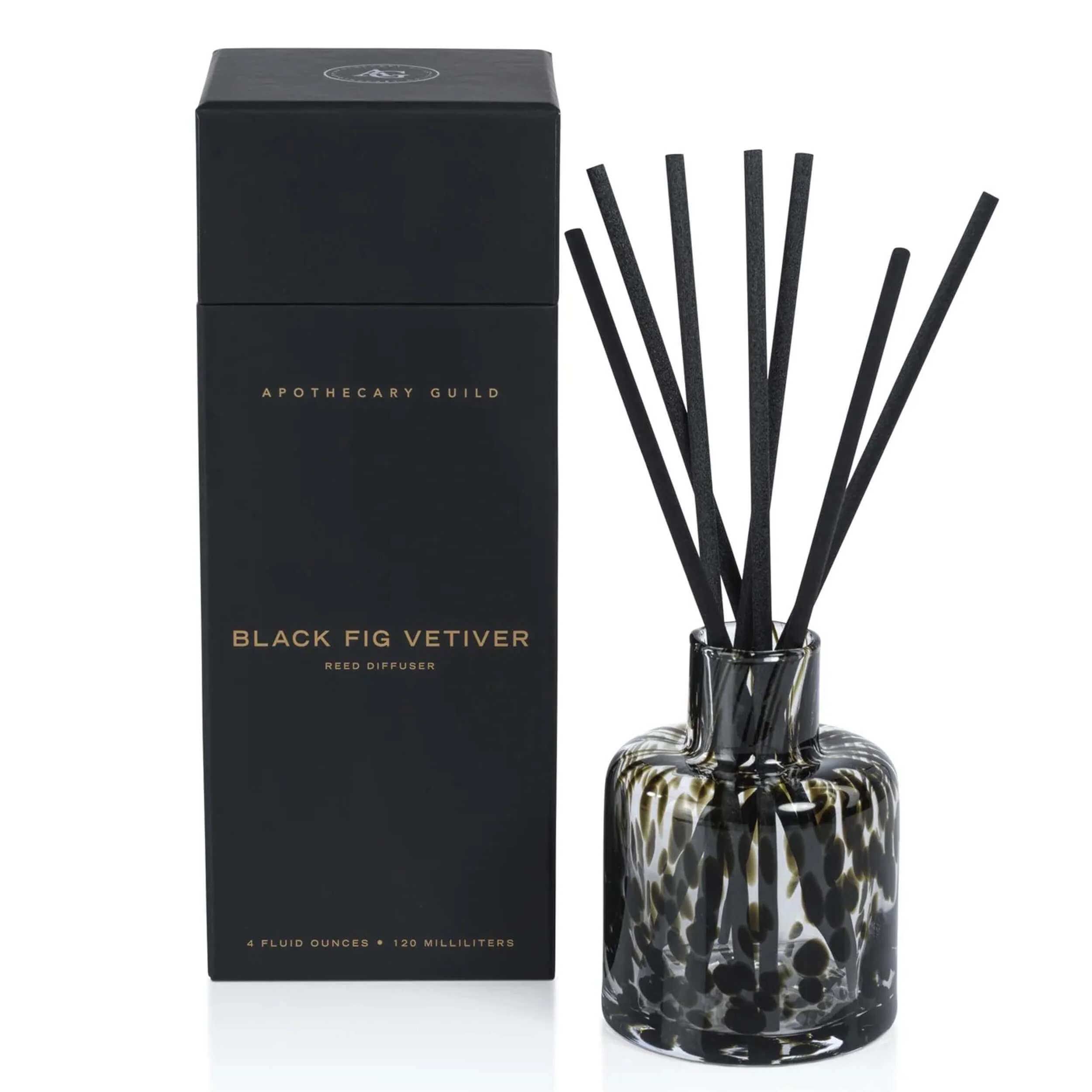 Apothecary Guild Opal Glass Reed Diffuser, Black Fig Vetiver