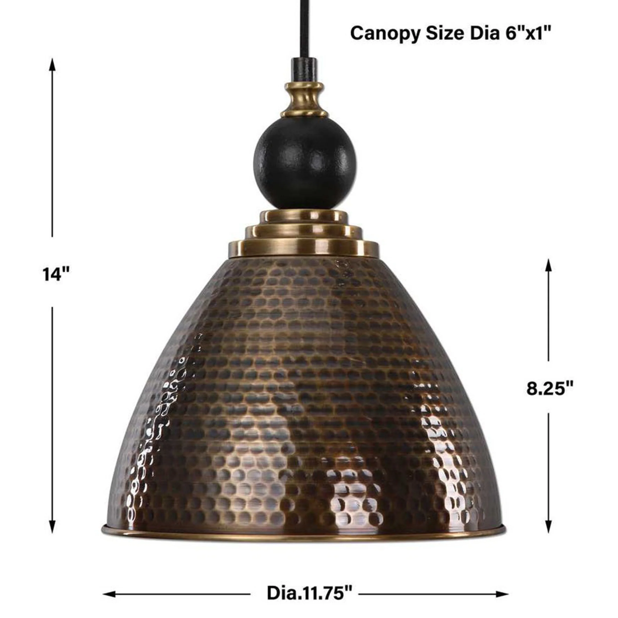 Adastra 1 Light Pendant, Antique Brass - Image 6