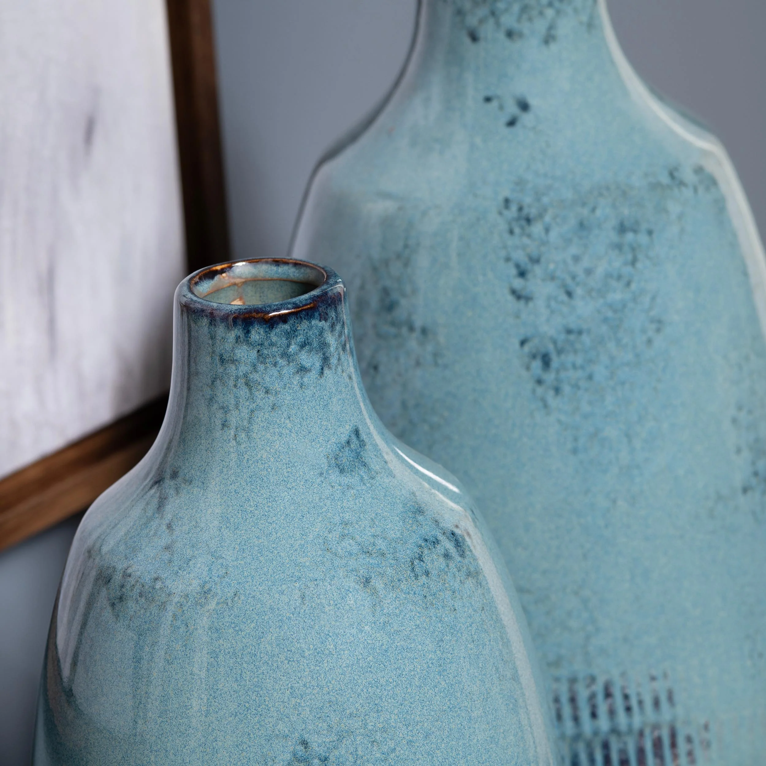 Arden Vases, Blue, Set of 2 - Image 3