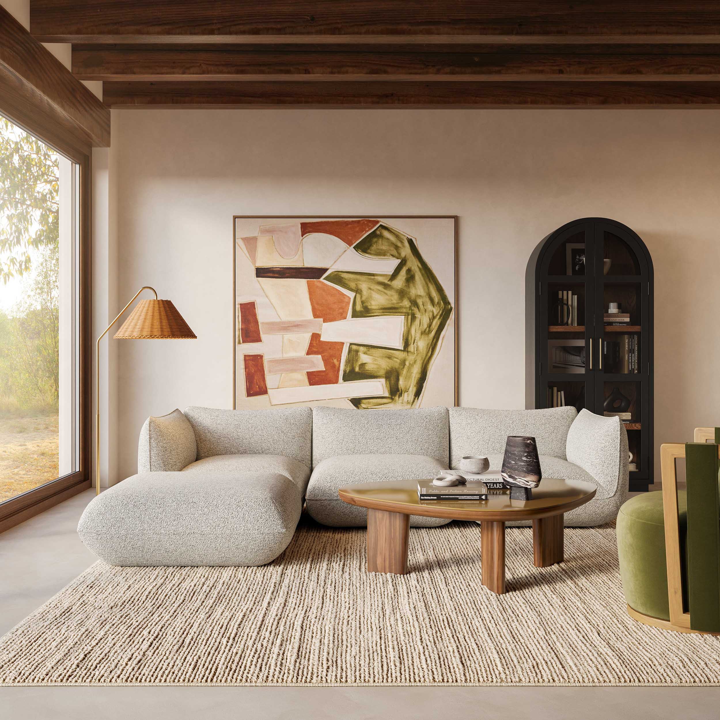 Arezza 4 Piece Modular Sectional, Stone White - Image 4