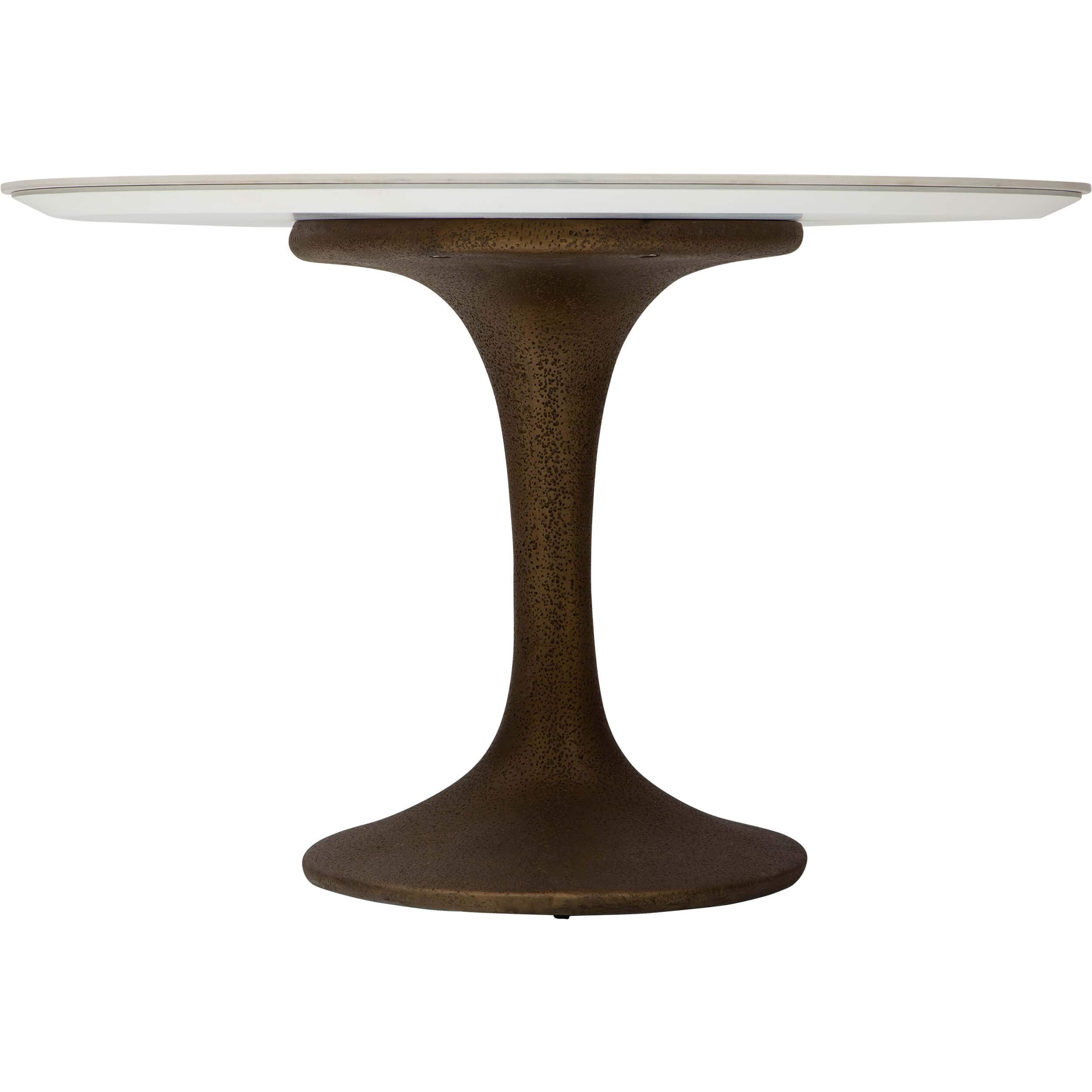 Arielle Oval Dining Table, White Top/Brass Base - Image 3